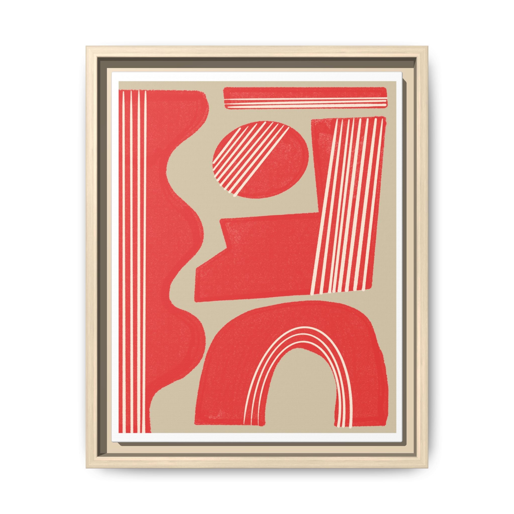 Crimson Rhythm Arches - Framed