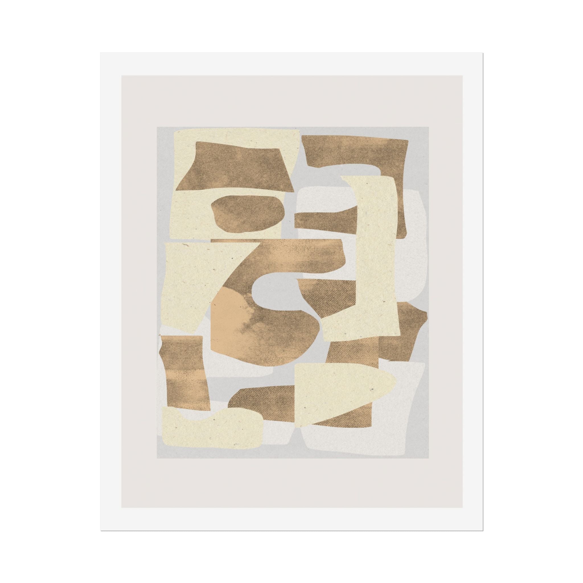 Sandstone Echo Collage Forms - Poster