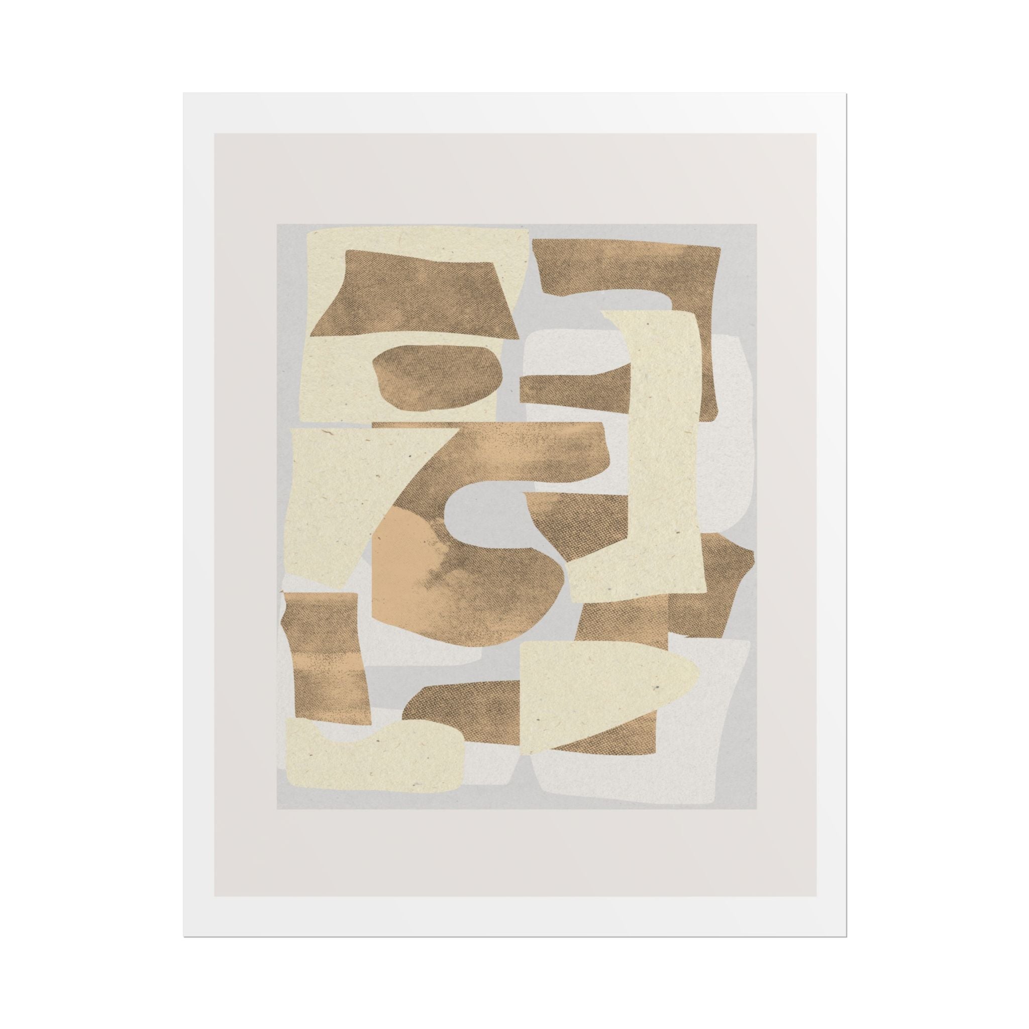Sandstone Echo Collage Forms - Poster