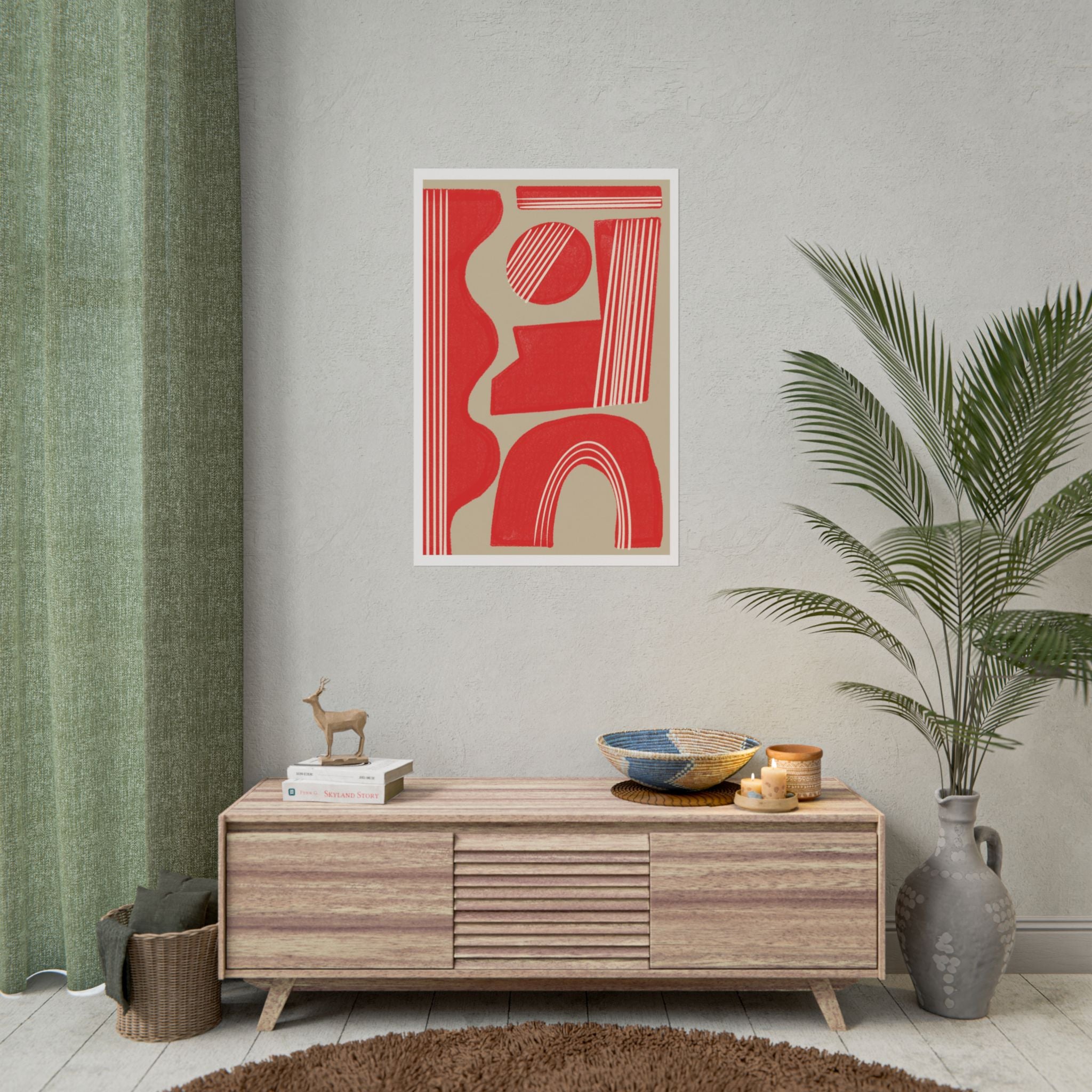 Crimson Rhythm Arches - Poster