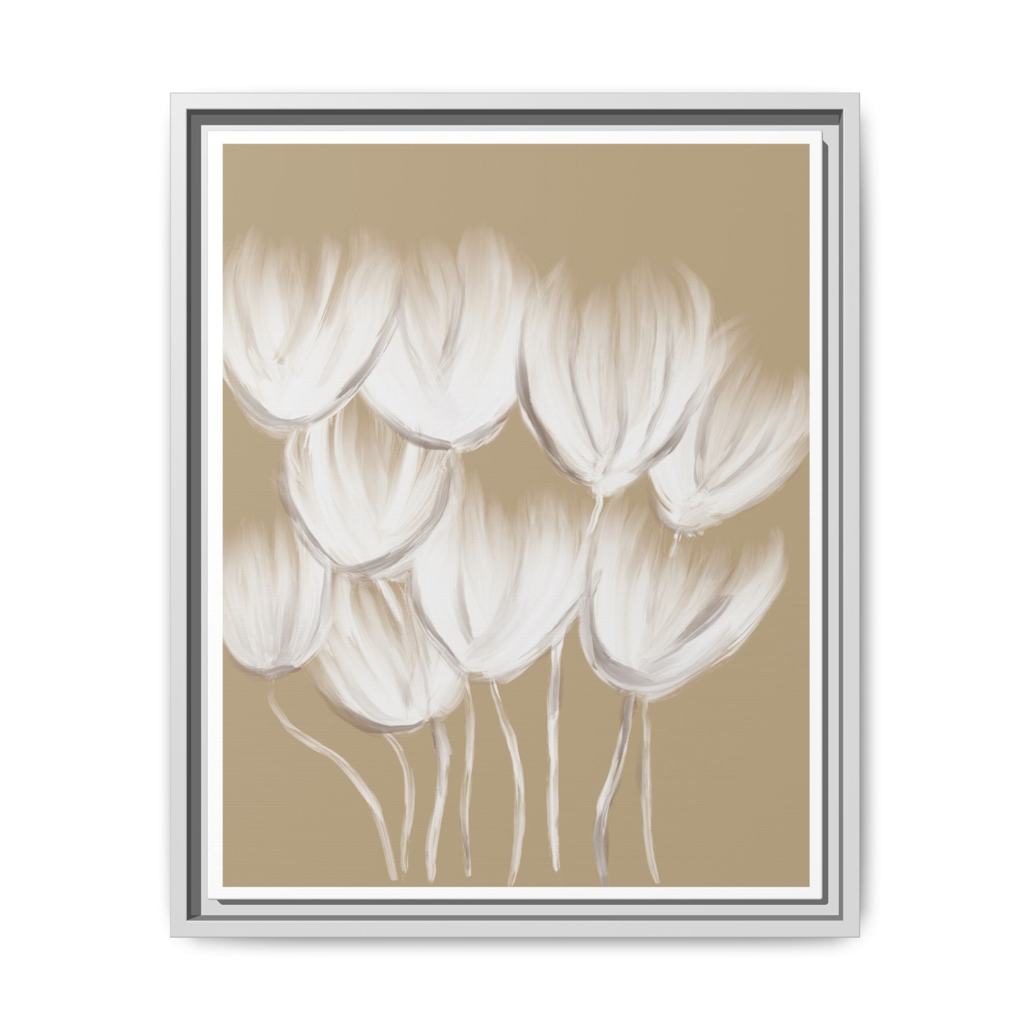 Ivory Petal Stillness - Framed