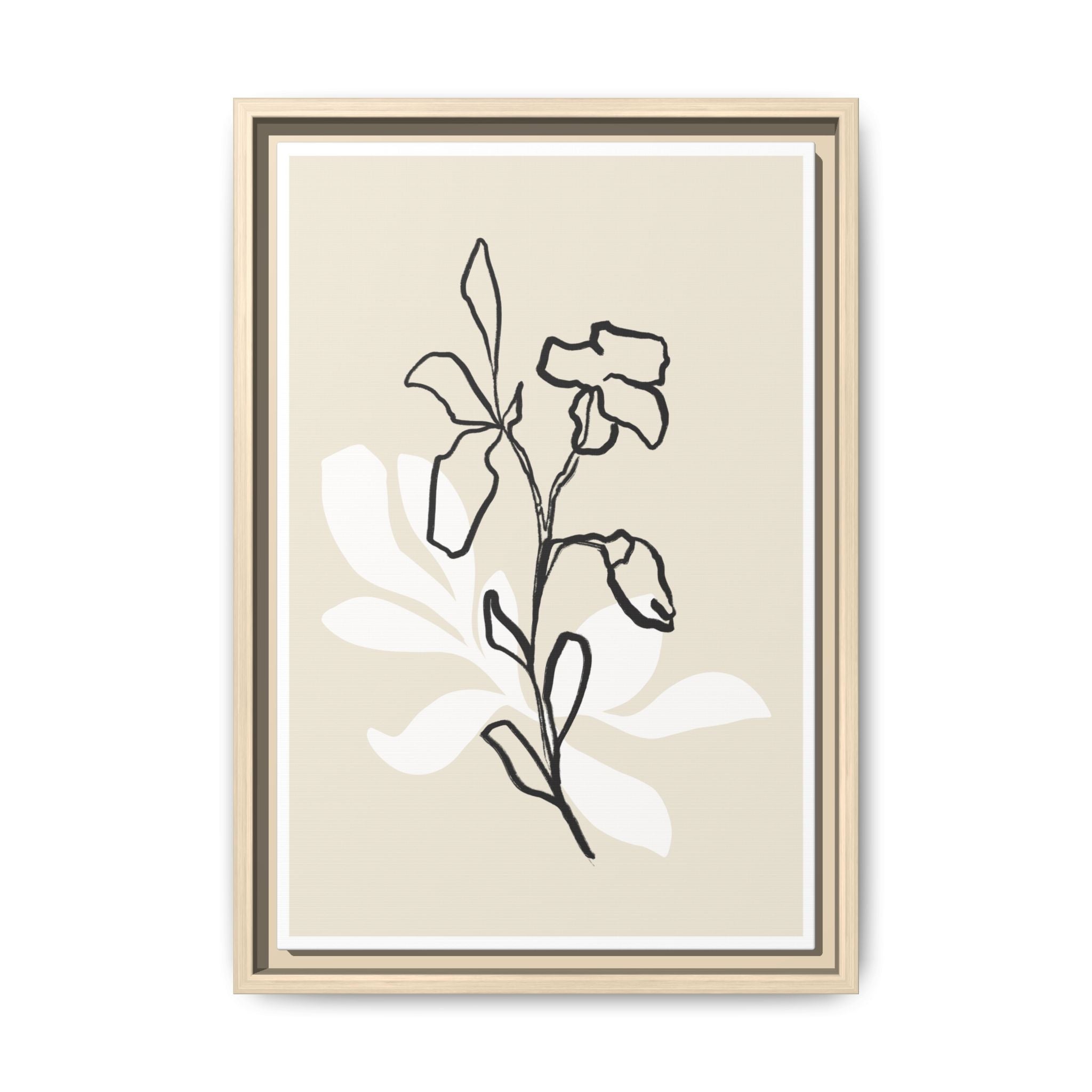 Ivory Bloom Whisper Lines - Framed