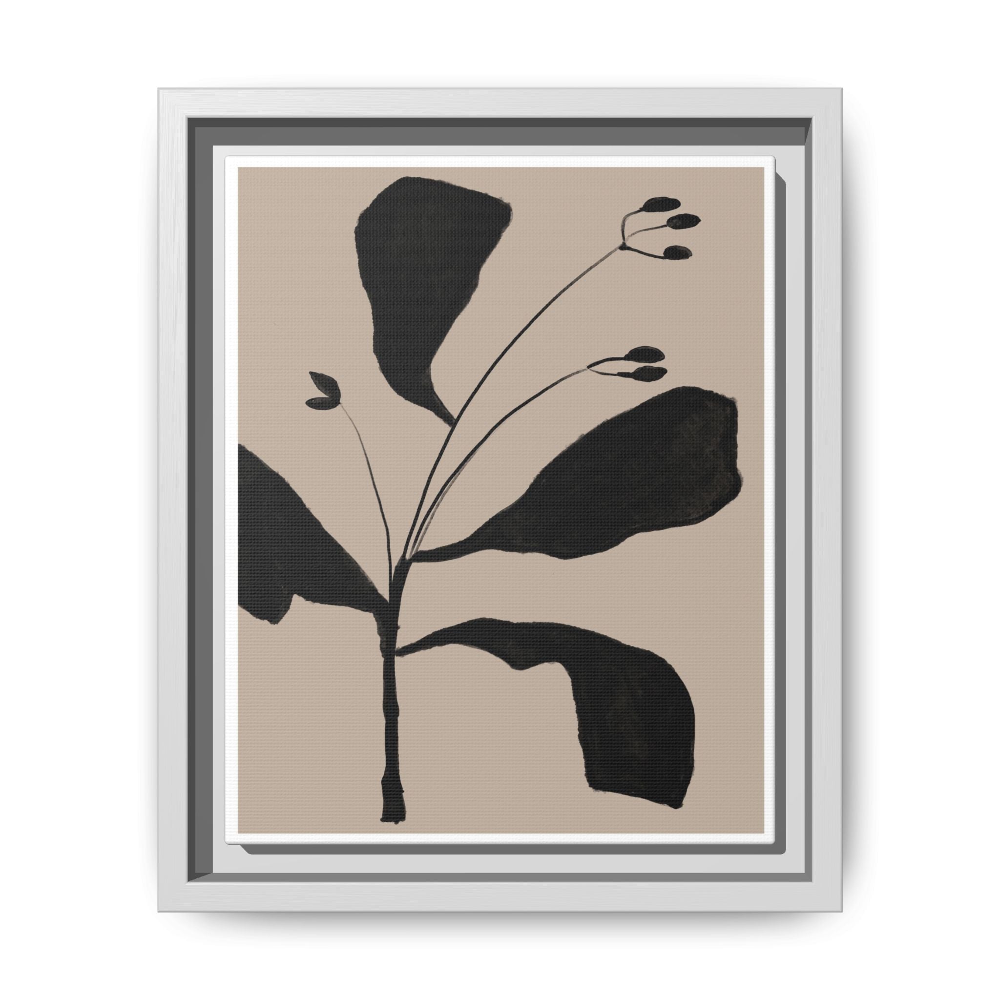 Noir Botanical Silence - Framed