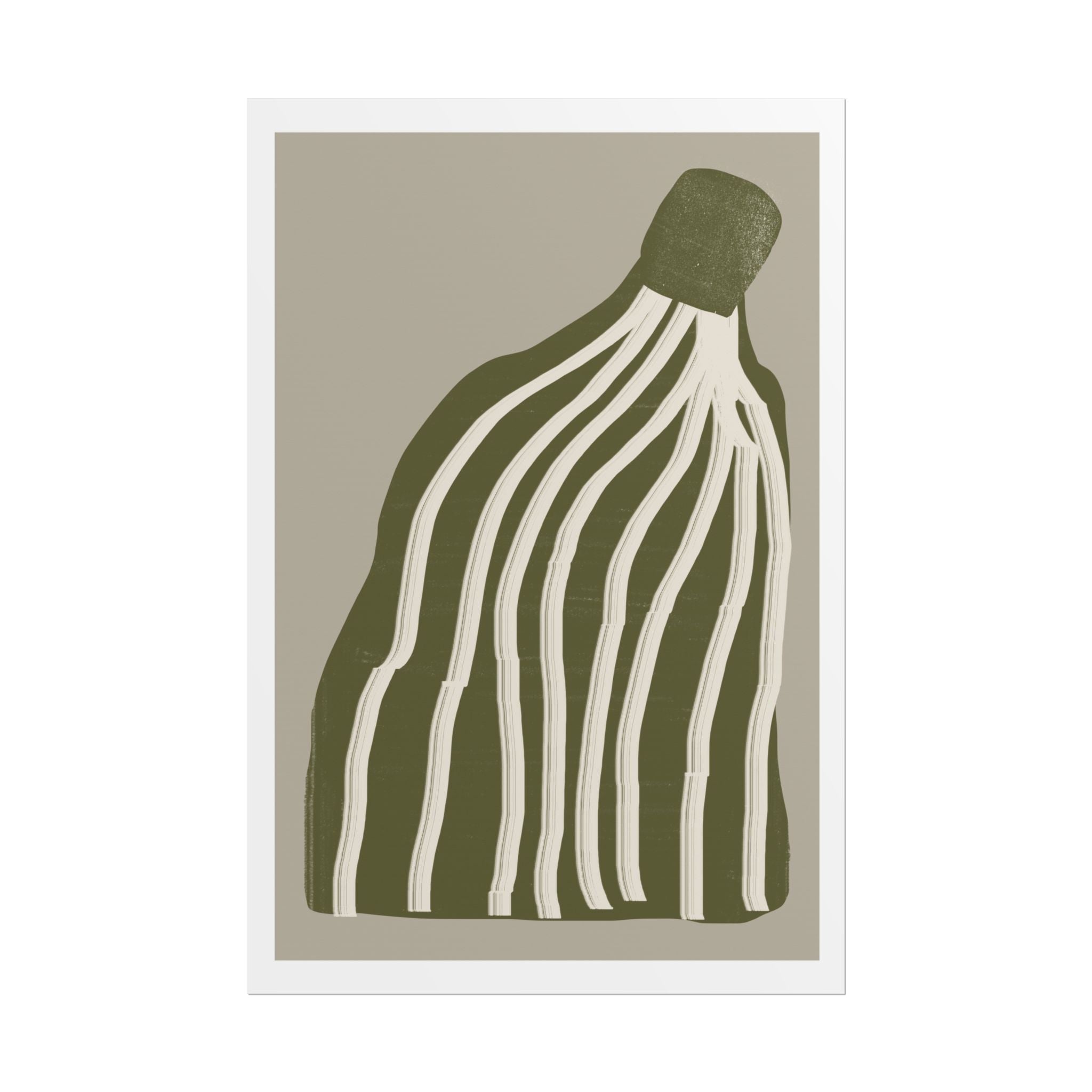 Olive Cascade Curves - Poster