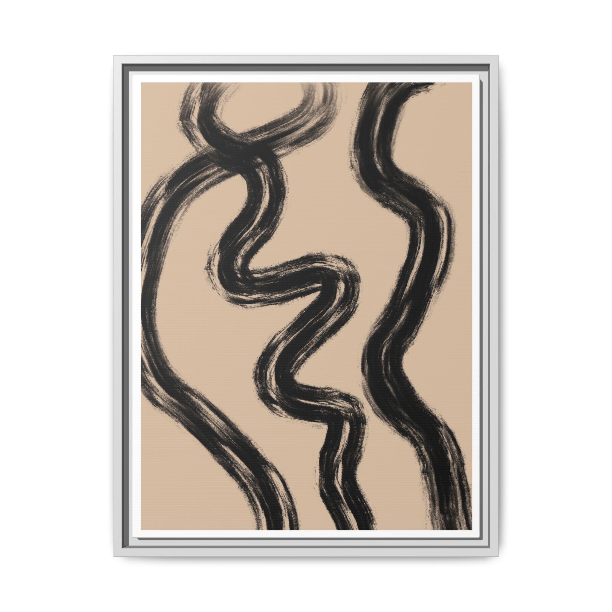 Midnight Current Lines - Framed