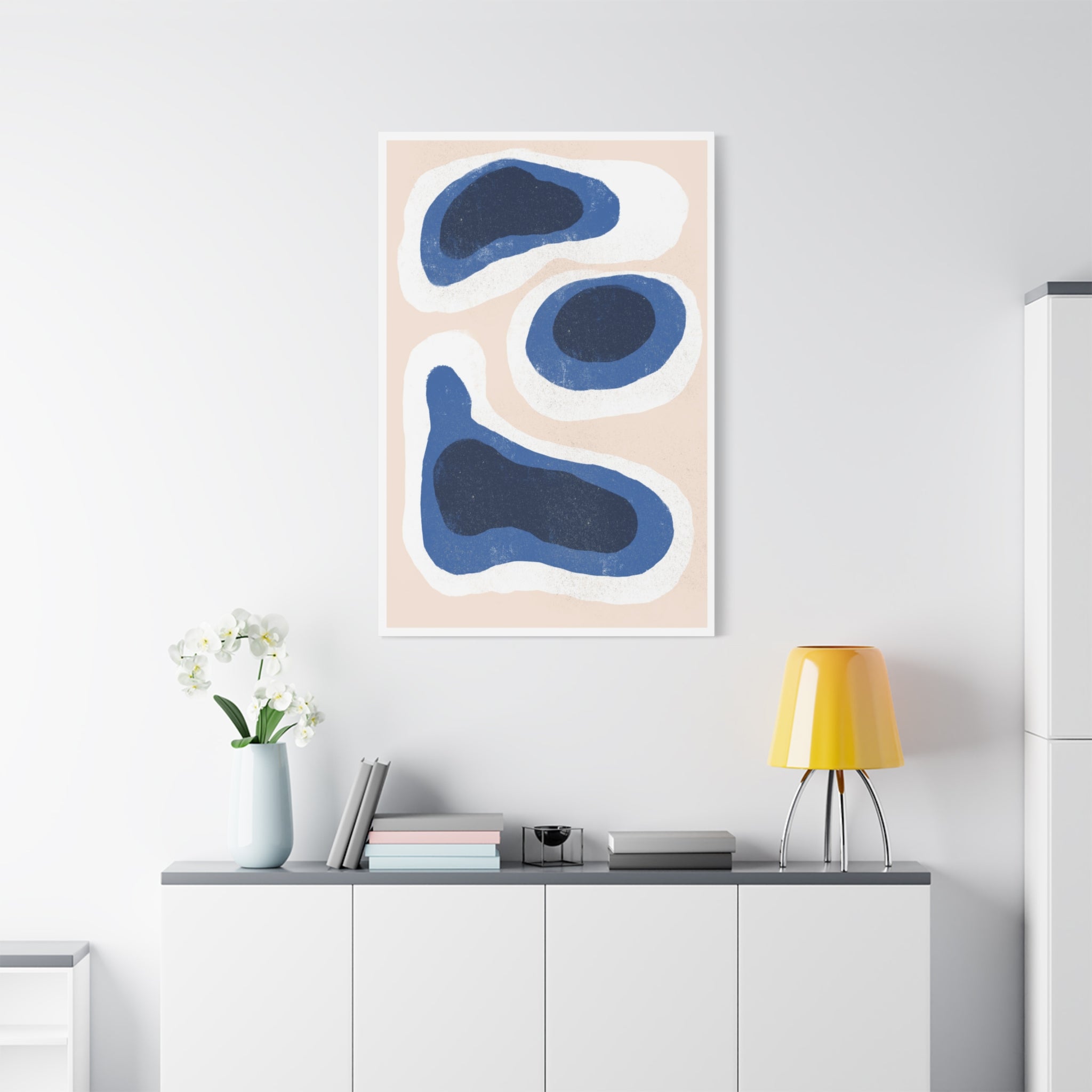 Indigo Tide Contours - Canvas