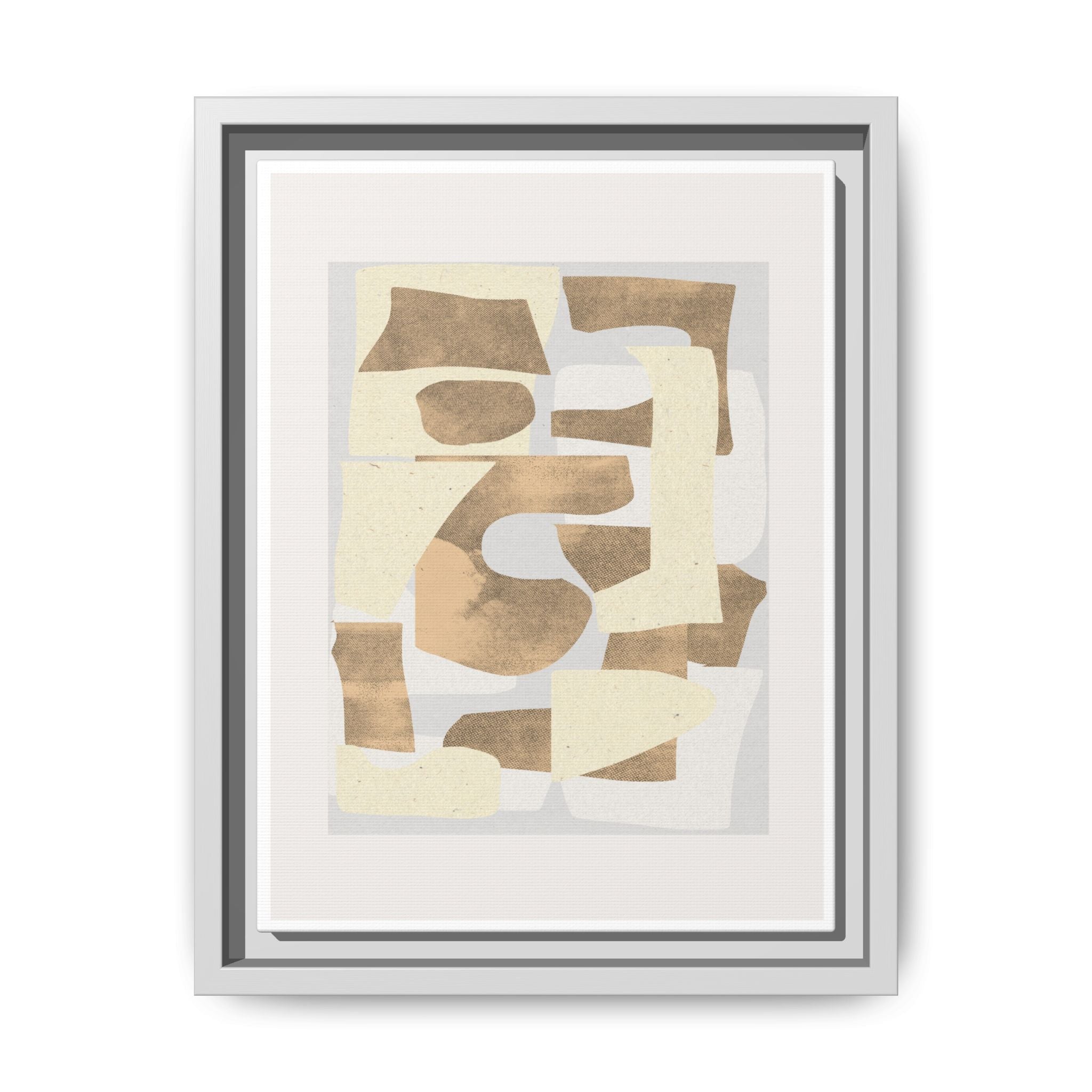 Sandstone Echo Collage Forms - Framed