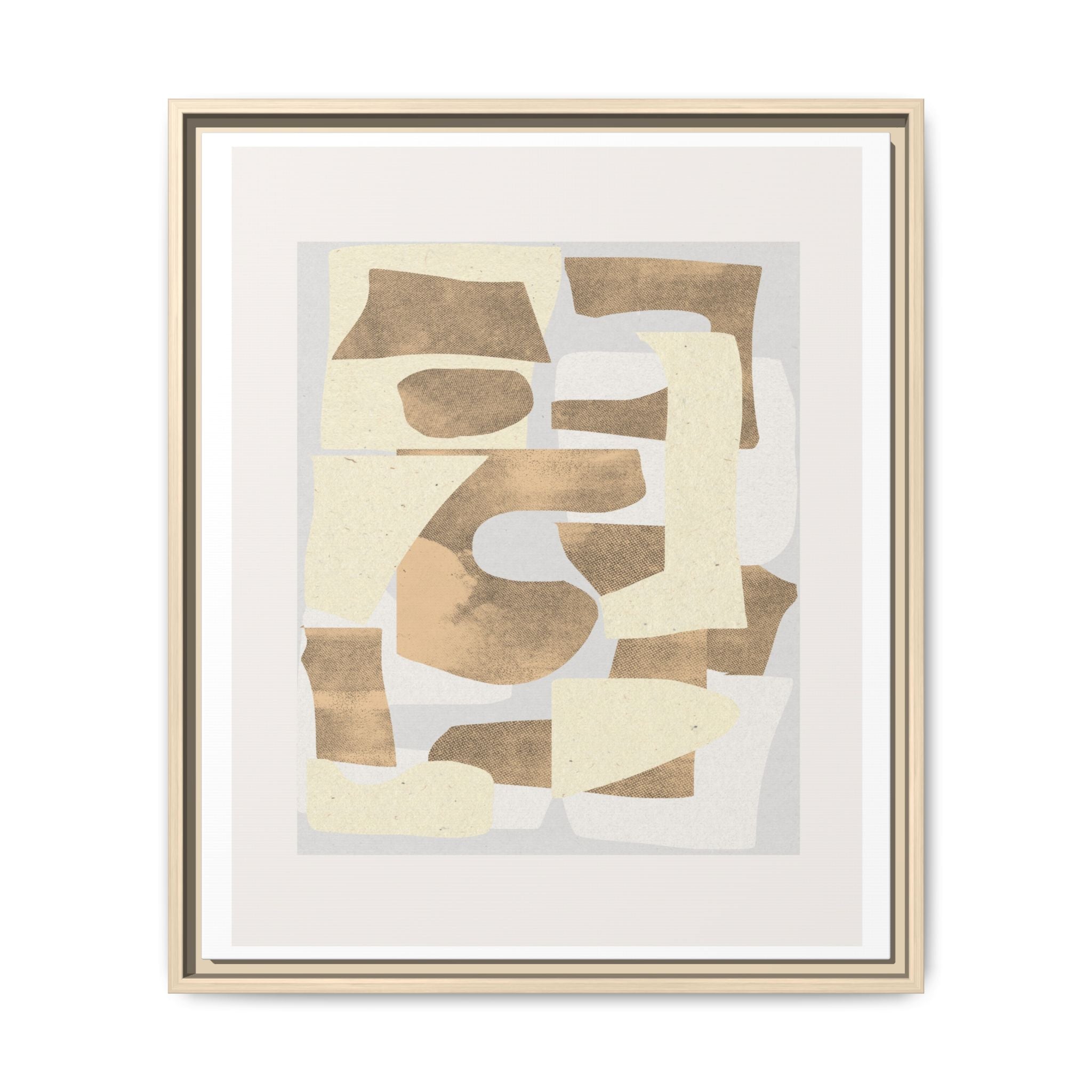 Sandstone Echo Collage Forms - Framed