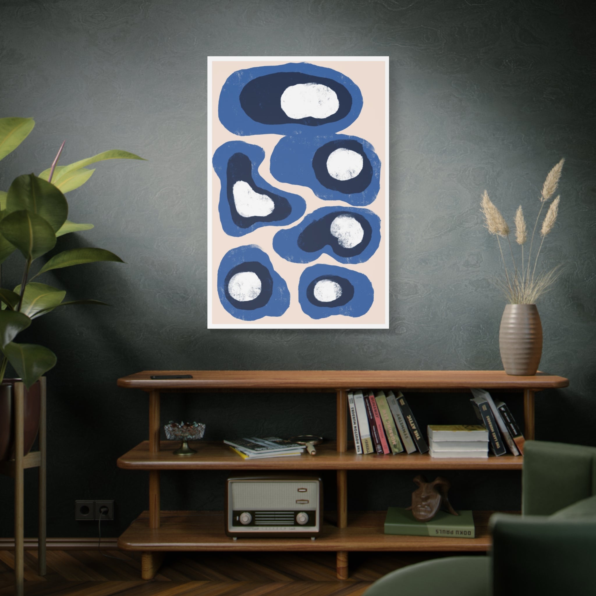 Indigo Orbit Mosaic - Canvas