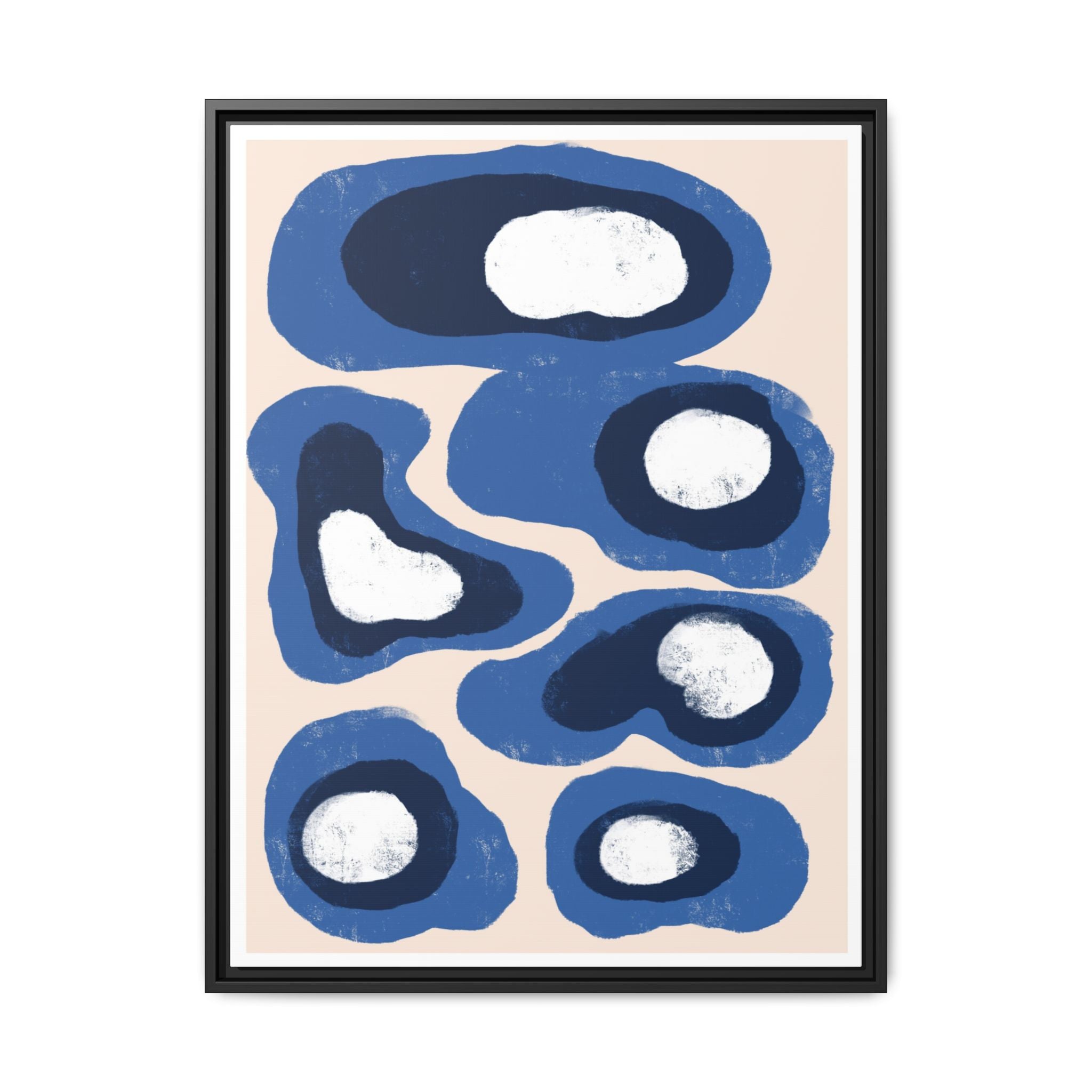Indigo Orbit Mosaic - Framed