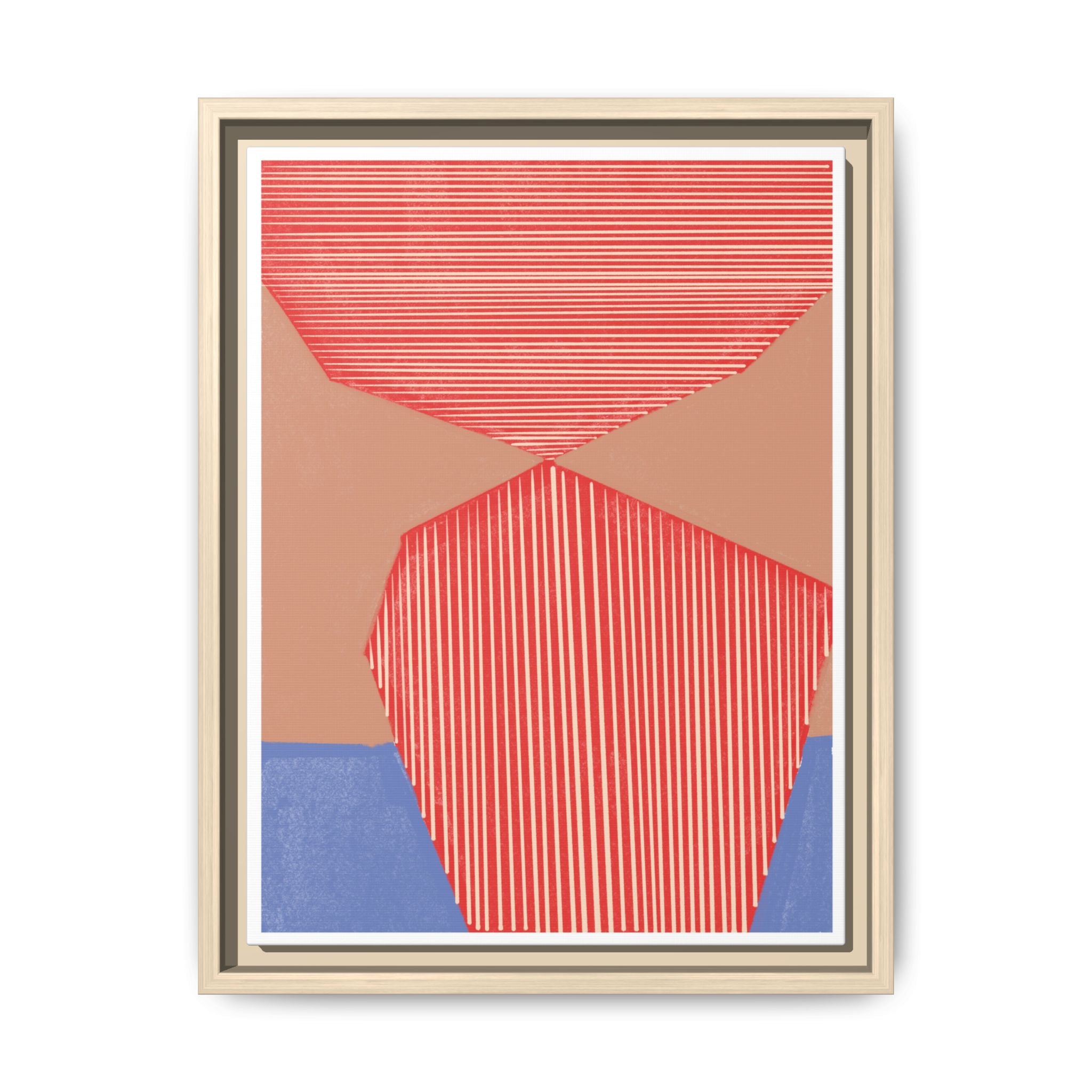 Crimson Axis Drift - Framed