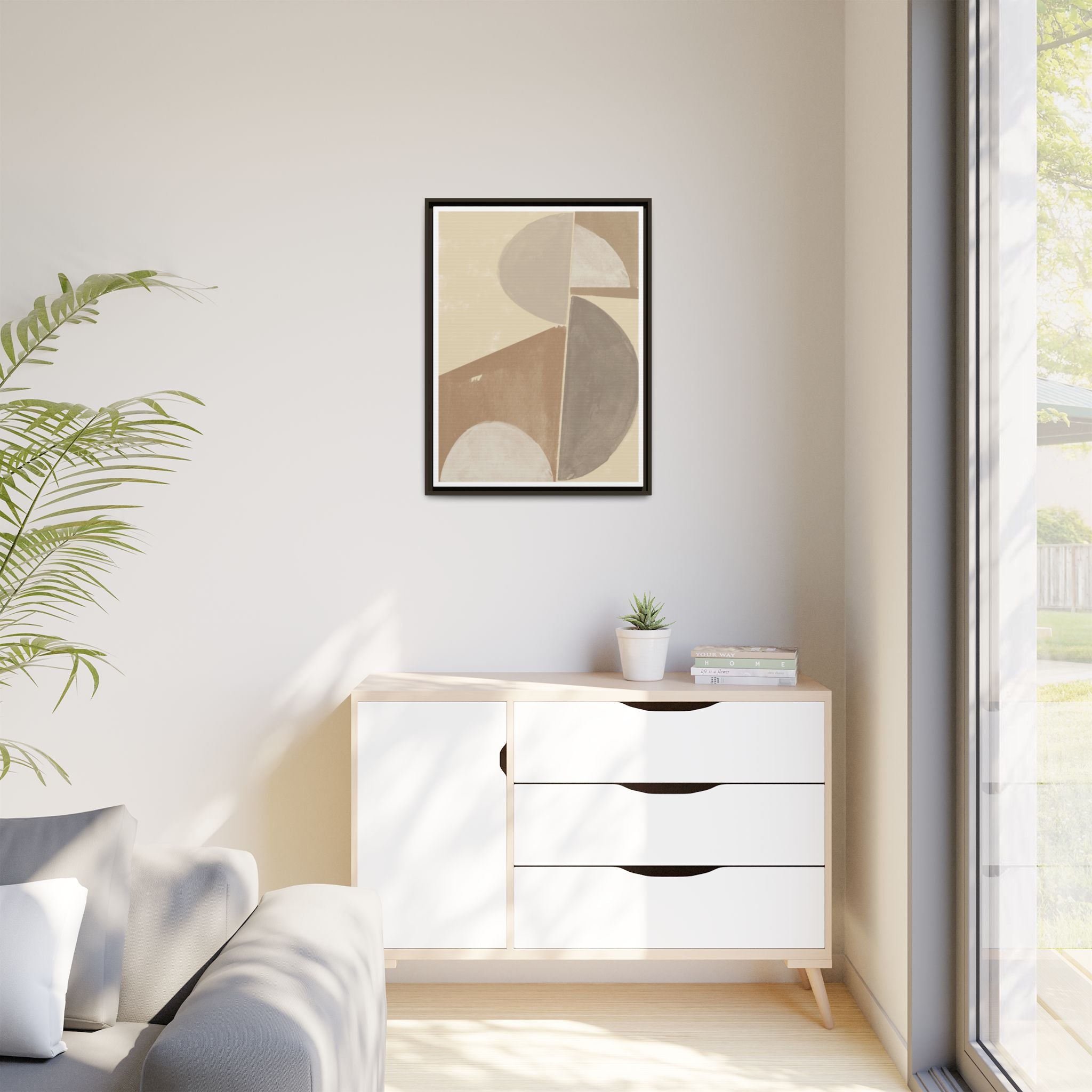 Desert Moon Geometry Echo - Framed