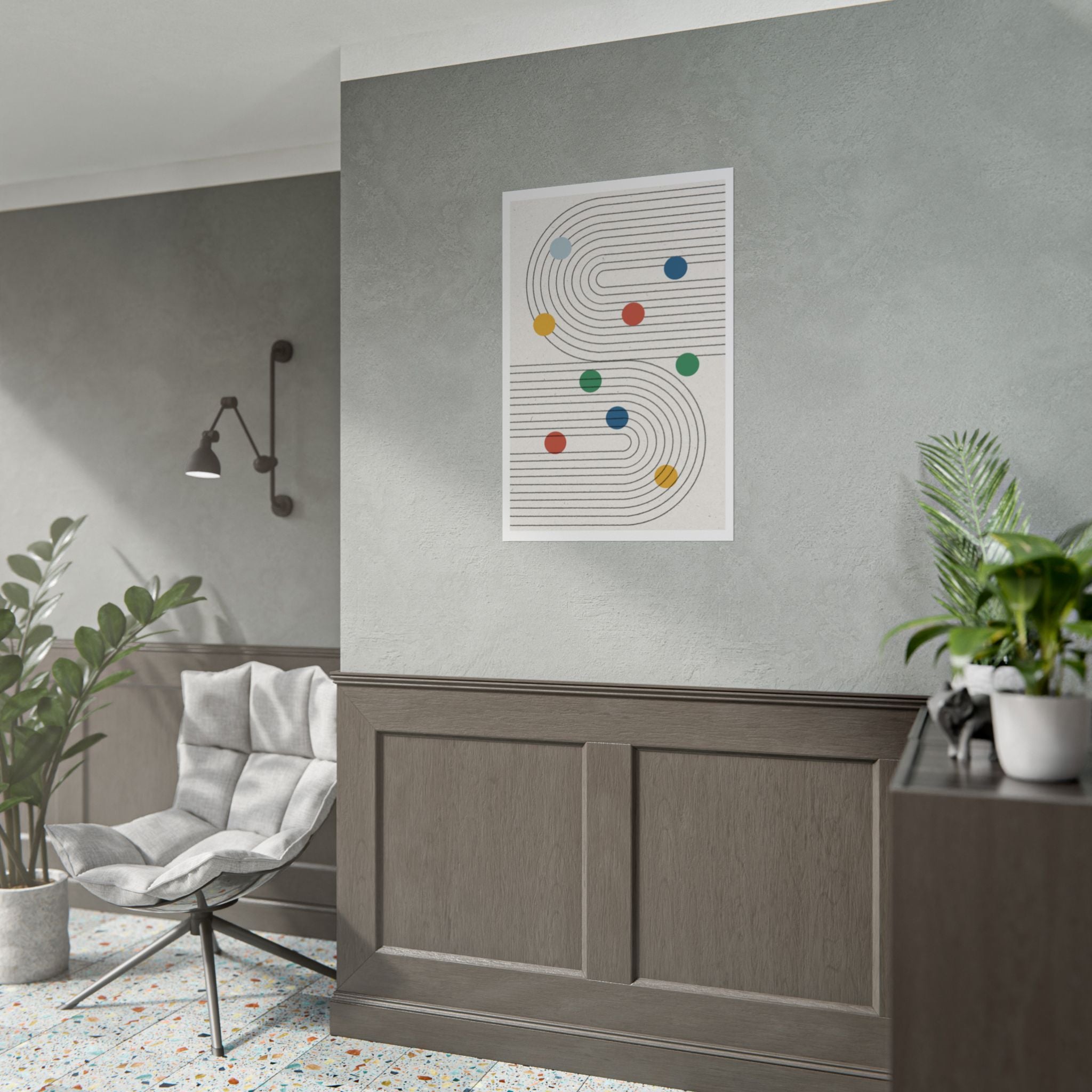 Retro Orbit Pathways - Poster