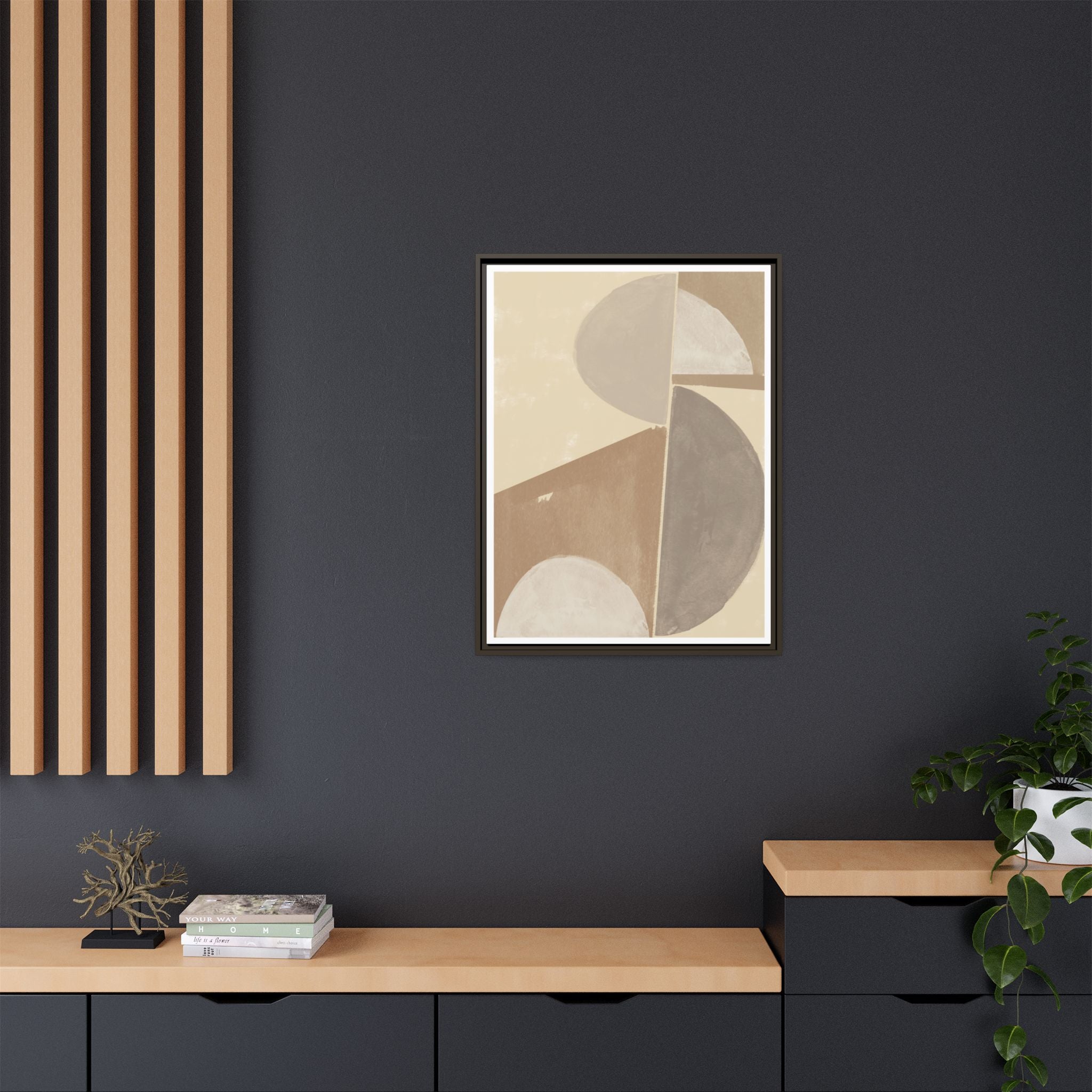Desert Moon Geometry Echo - Framed