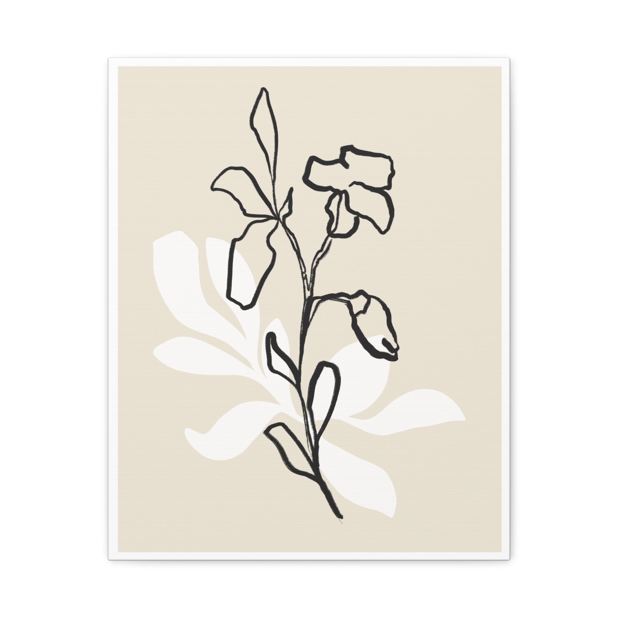 Ivory Bloom Whisper Lines - Canvas