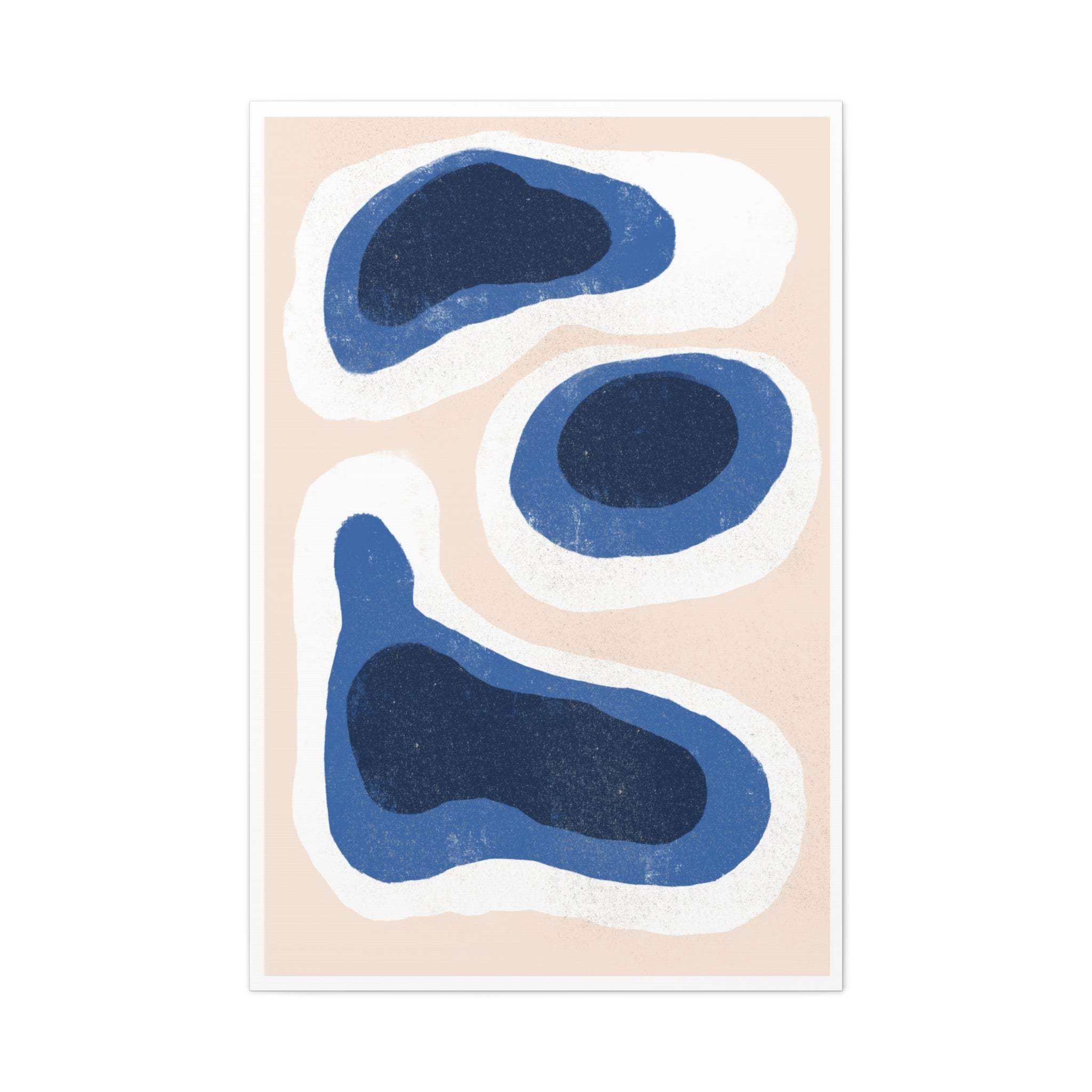 Indigo Tide Contours - Canvas