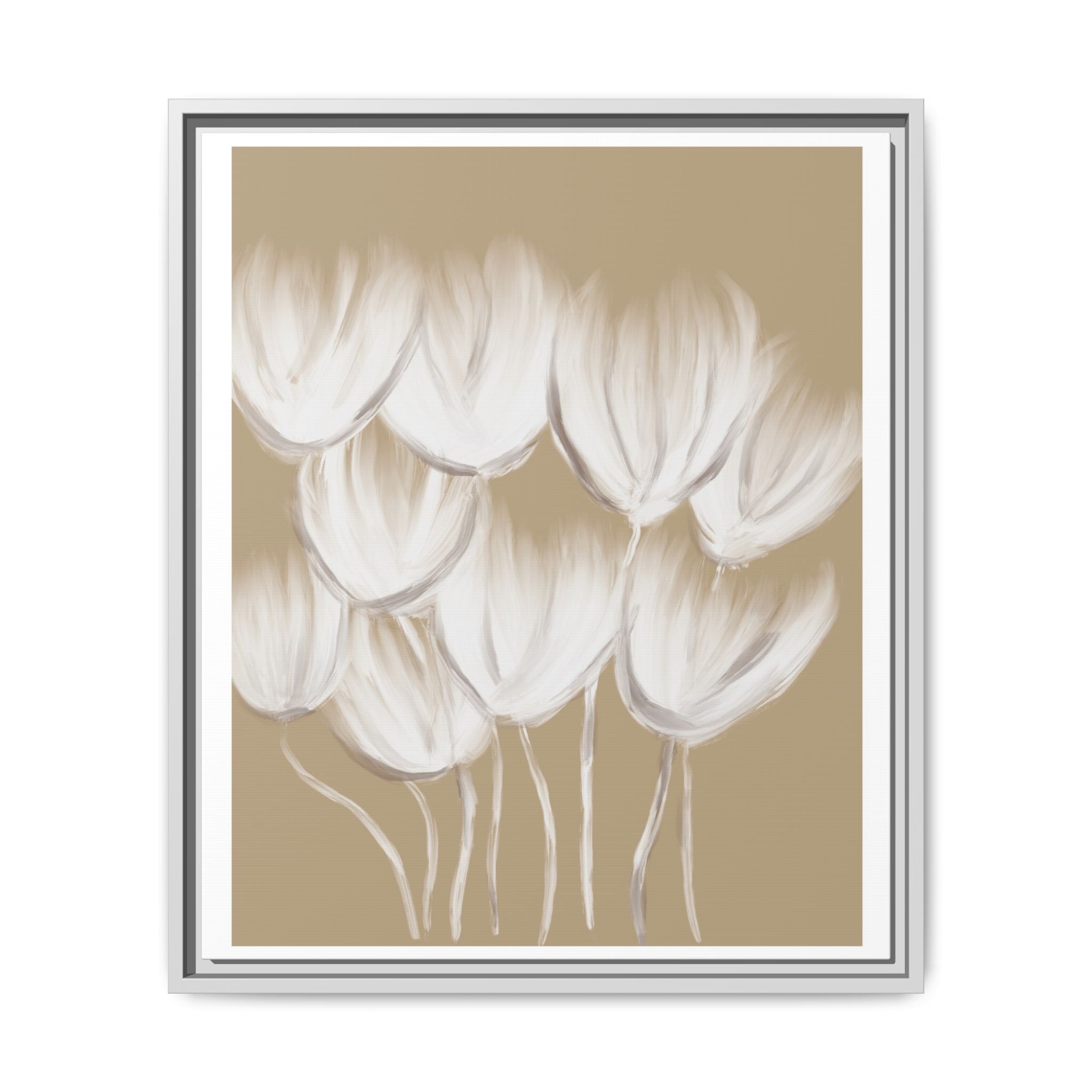 Ivory Petal Stillness - Framed