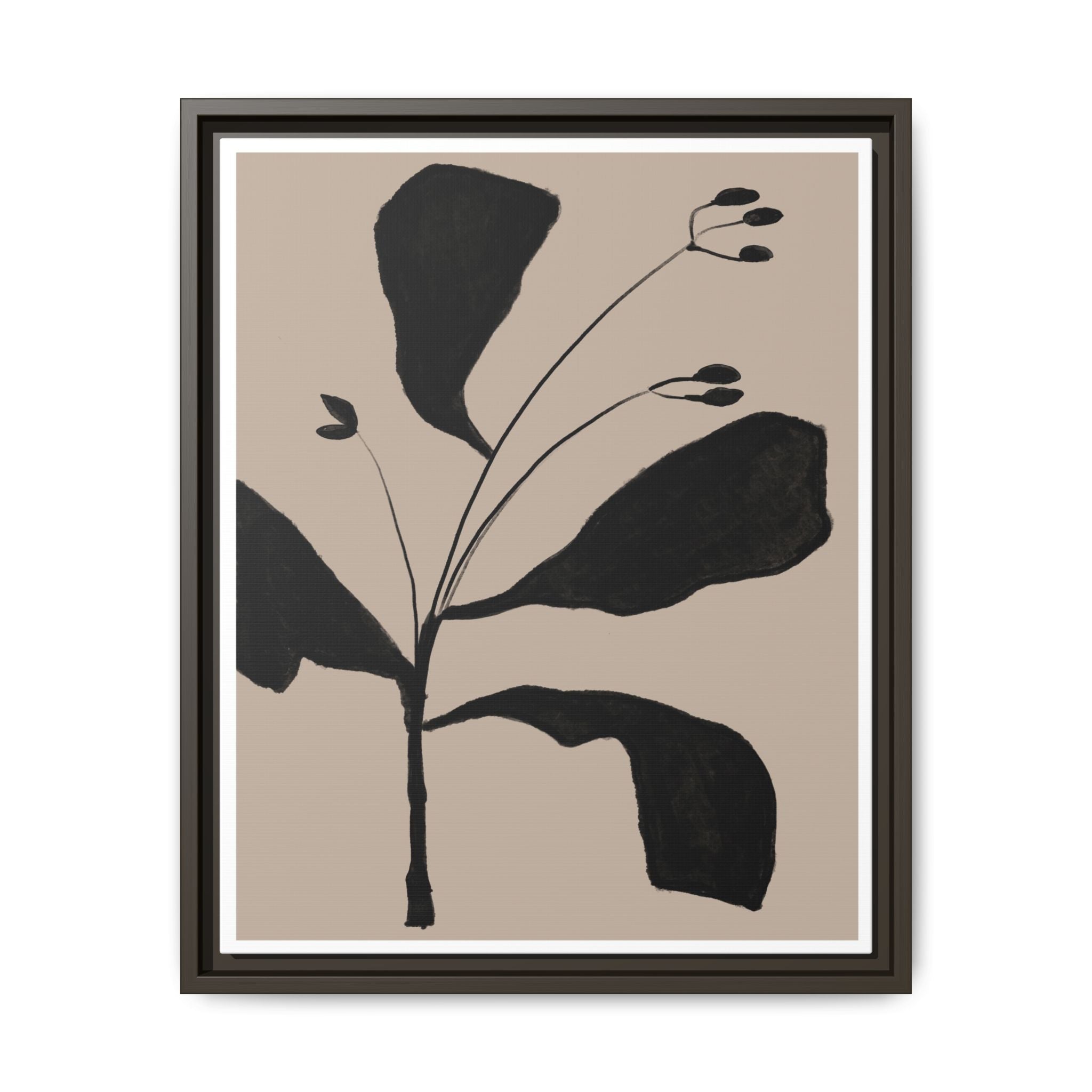 Noir Botanical Silence - Framed