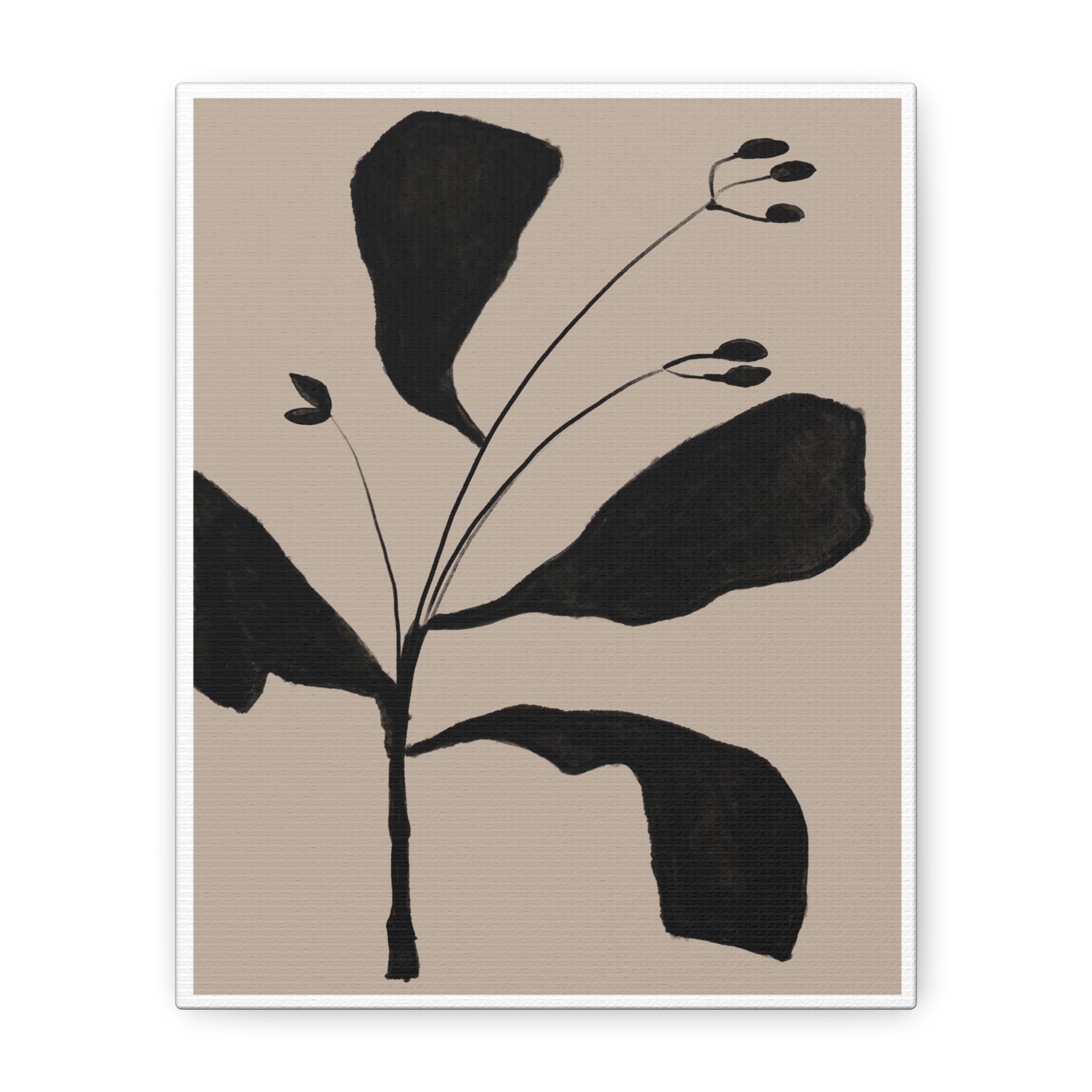 Noir Botanical Silence - Canvas