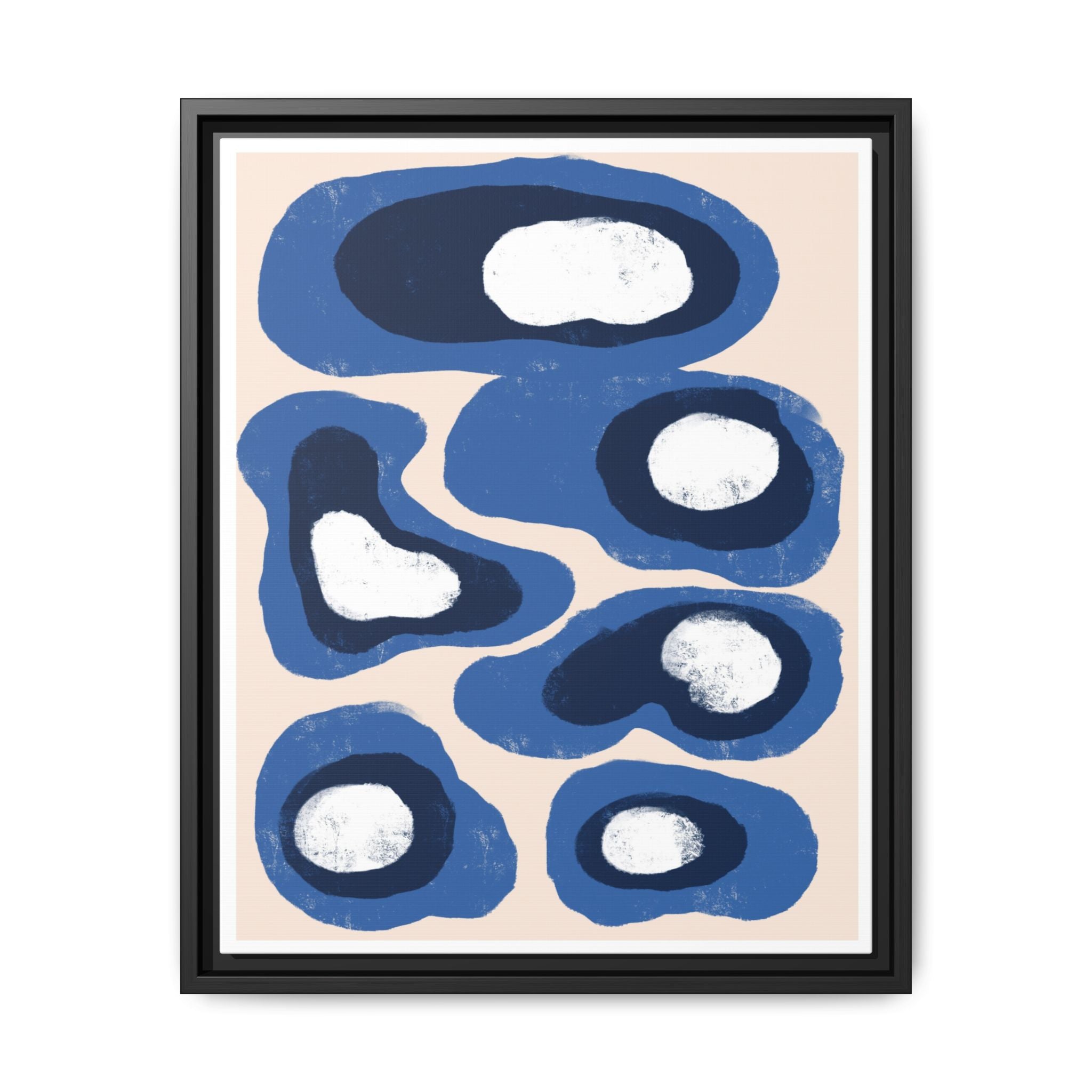 Indigo Orbit Mosaic - Framed