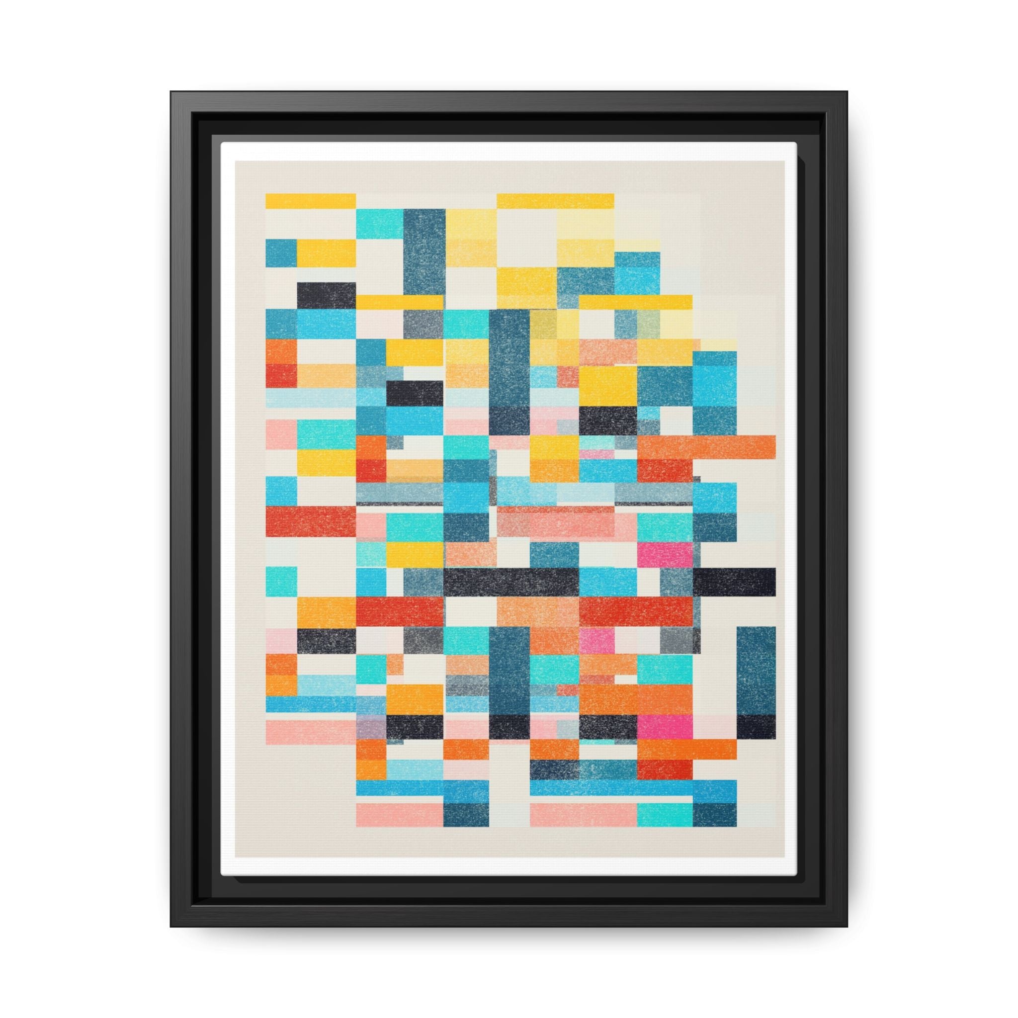 Chromatic Grid Reverie - Framed