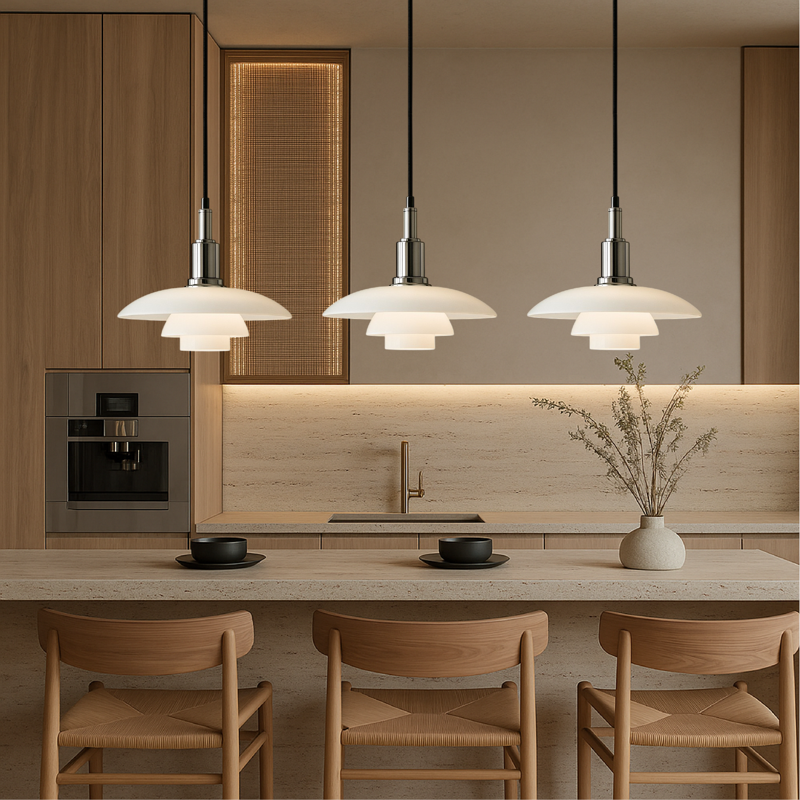 2 3 Head Danish Designer Pendant Light