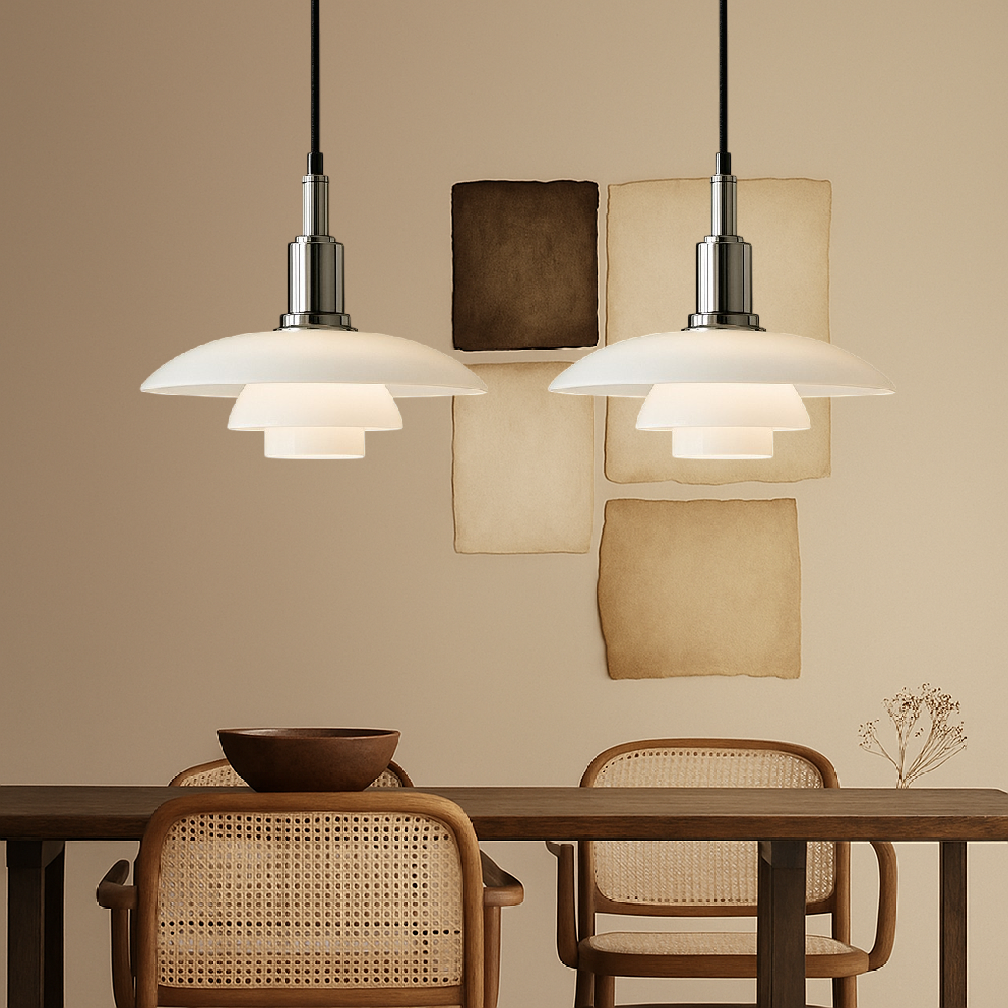 2 3 Head Danish Designer Pendant Light