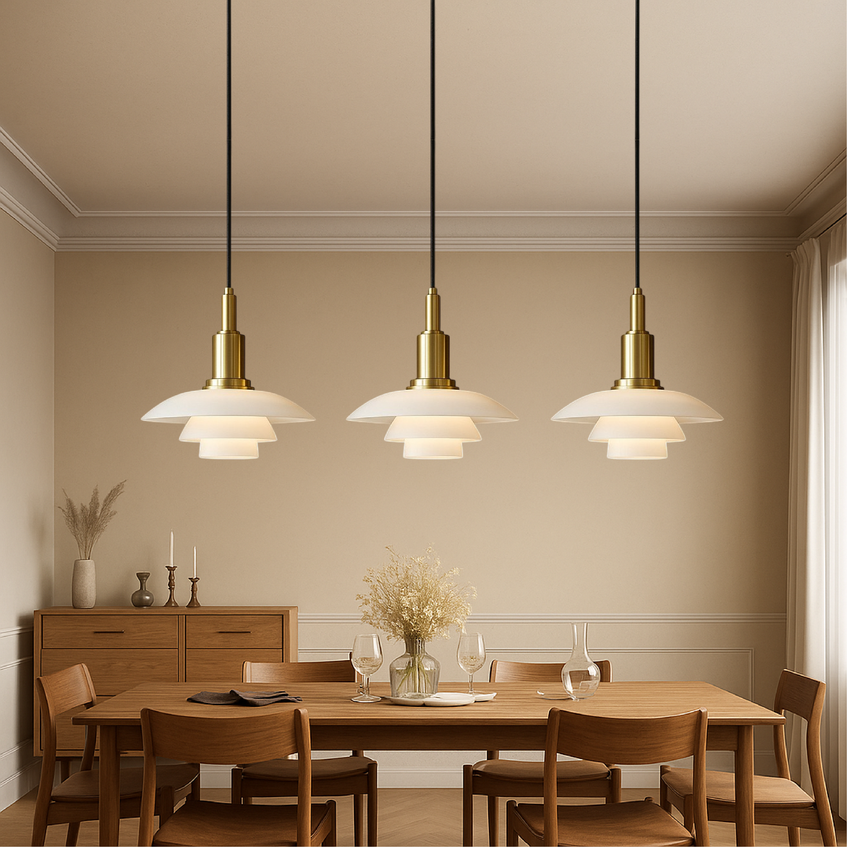 2 3 Head Danish Designer Pendant Light