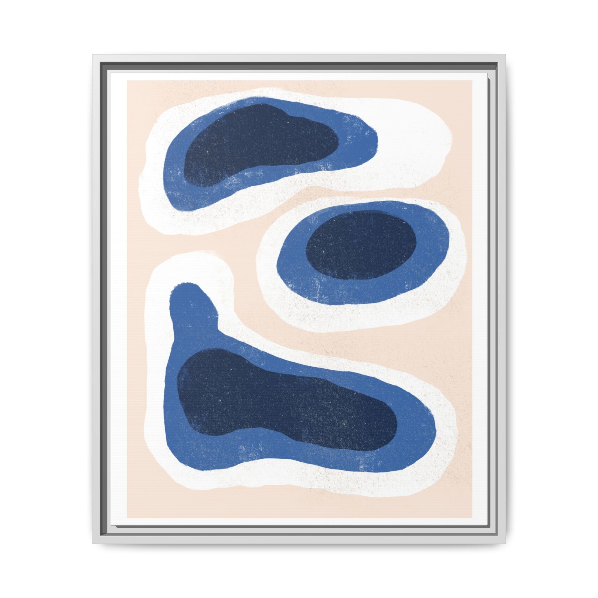 Indigo Tide Contours - Framed