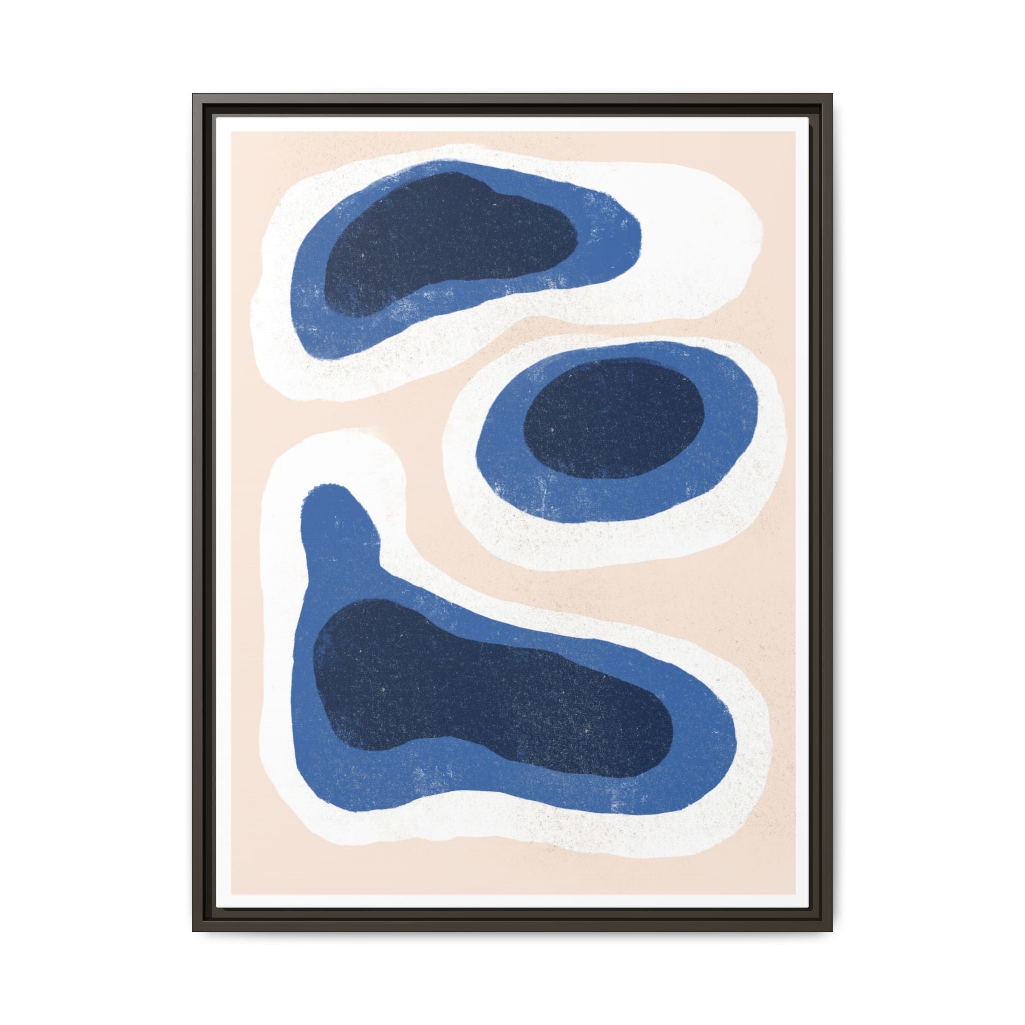 Indigo Tide Contours - Framed