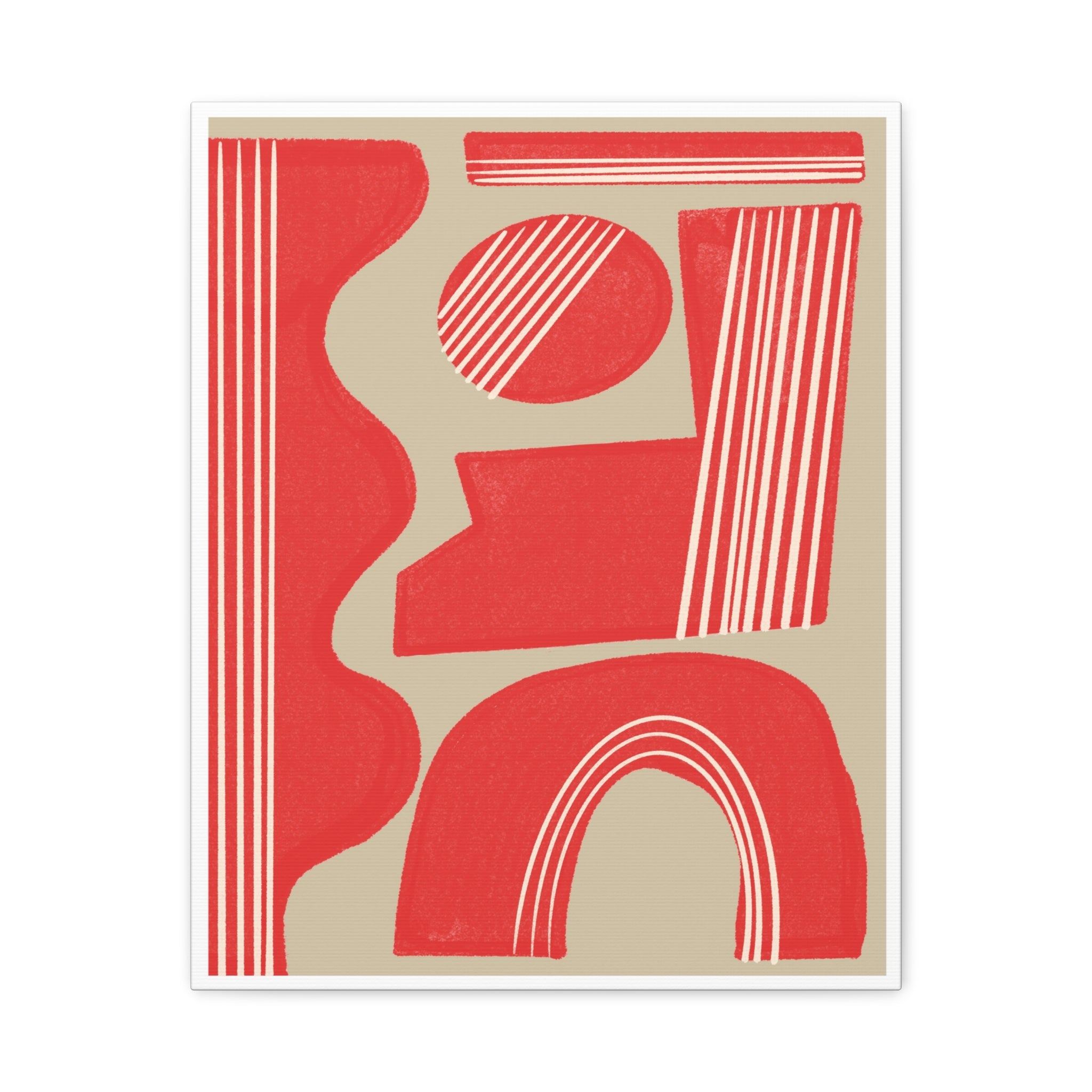 Crimson Rhythm Arches - Canvas