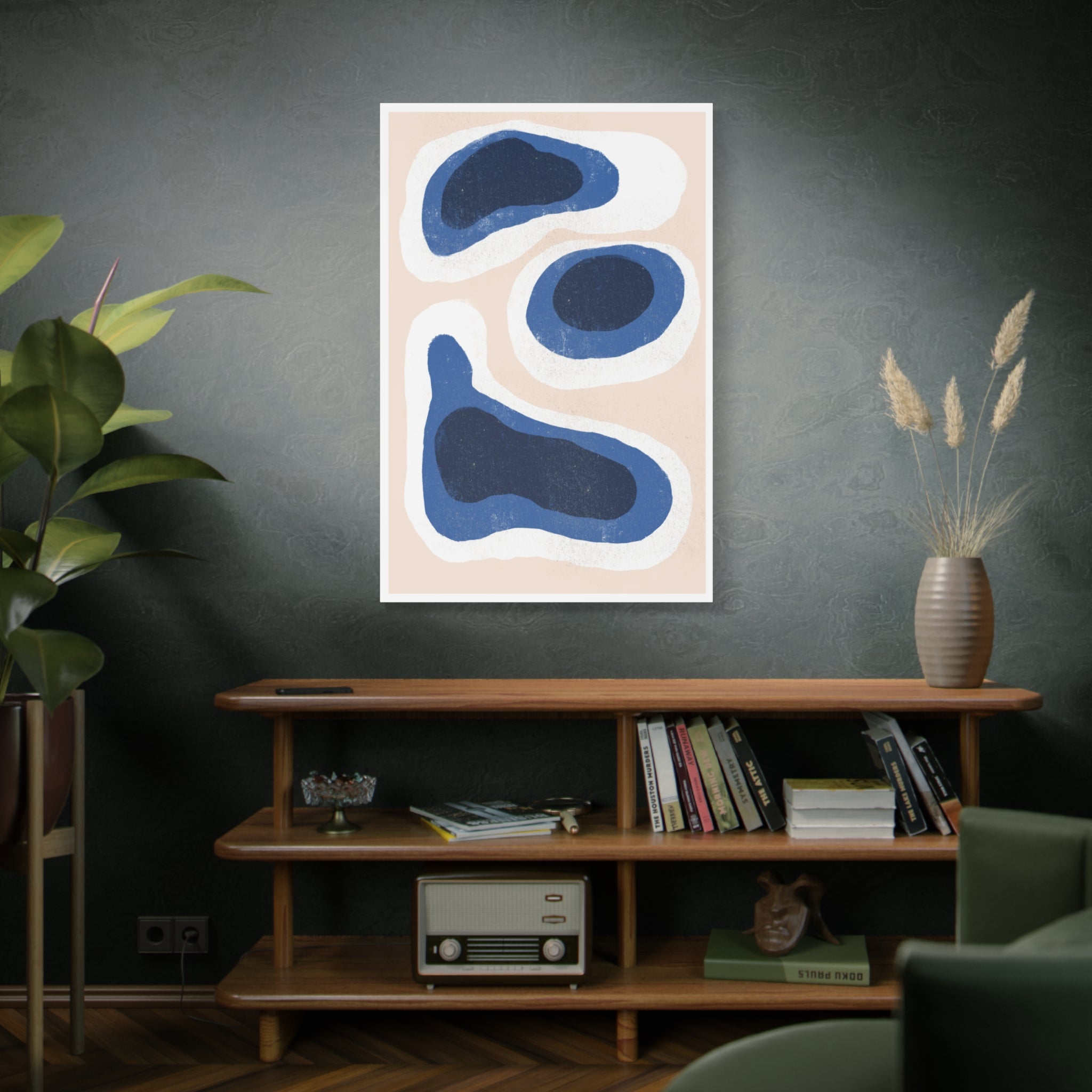 Indigo Tide Contours - Canvas
