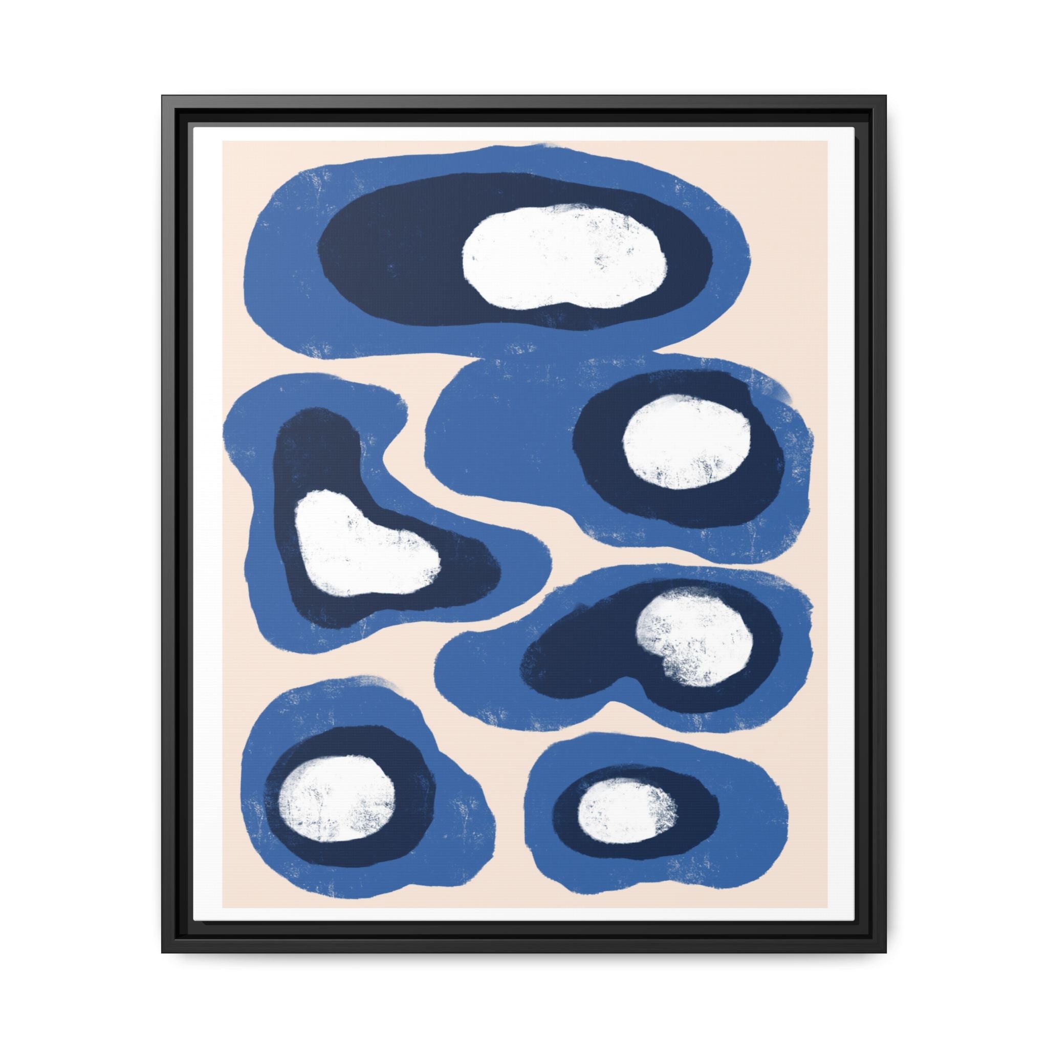 Indigo Orbit Mosaic - Framed