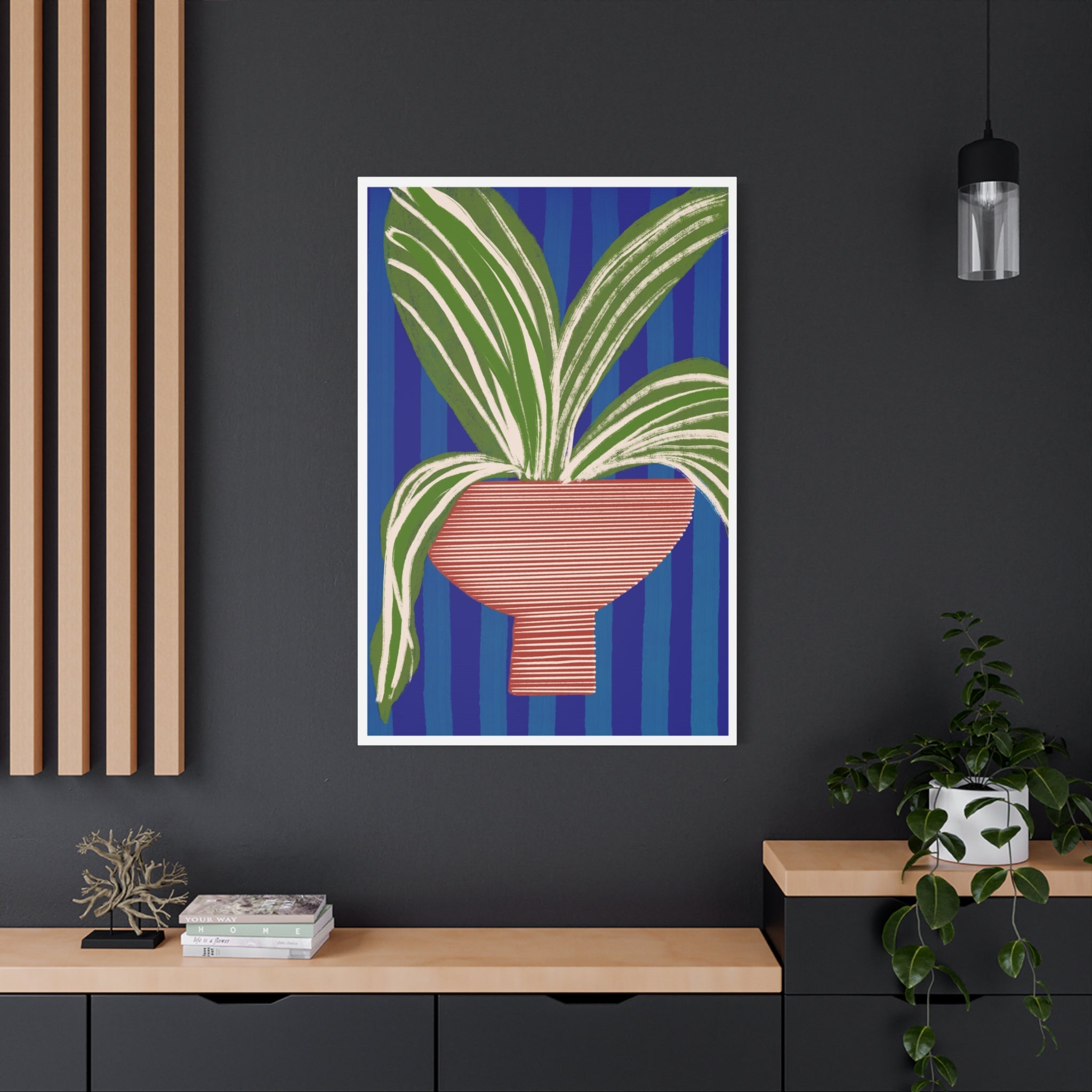 Cobalt Palm Contrast - Canvas
