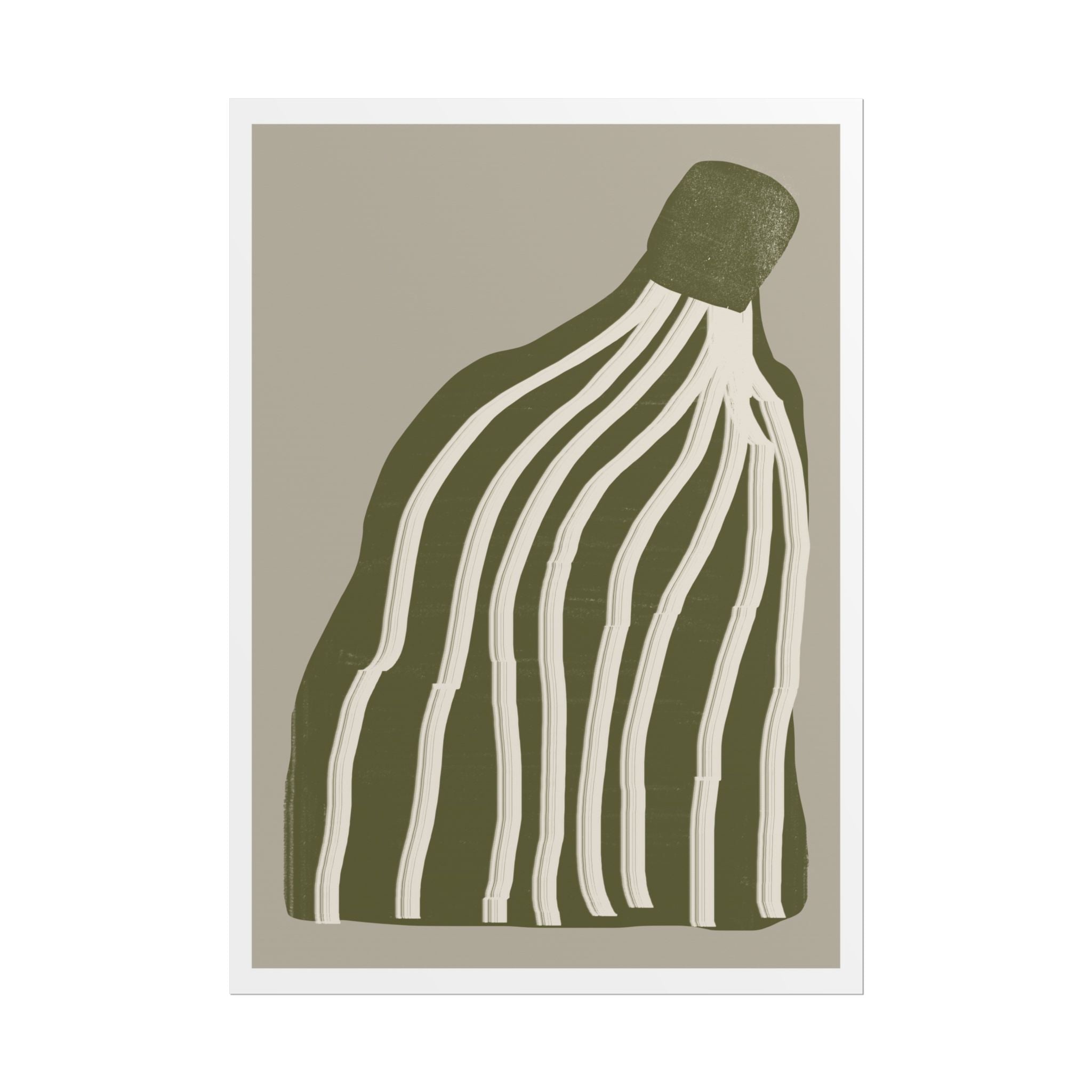 Olive Cascade Curves - Poster