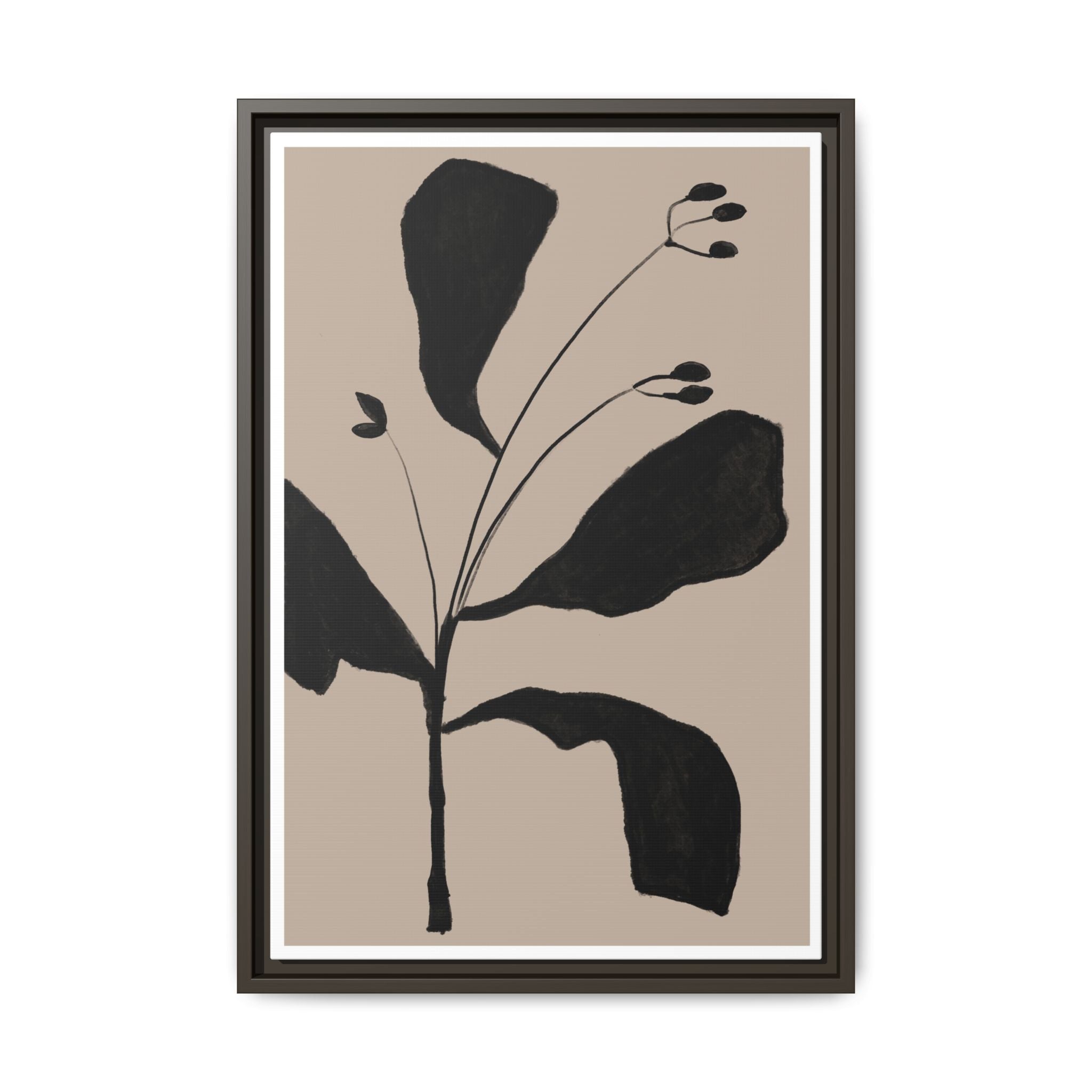 Noir Botanical Silence - Framed