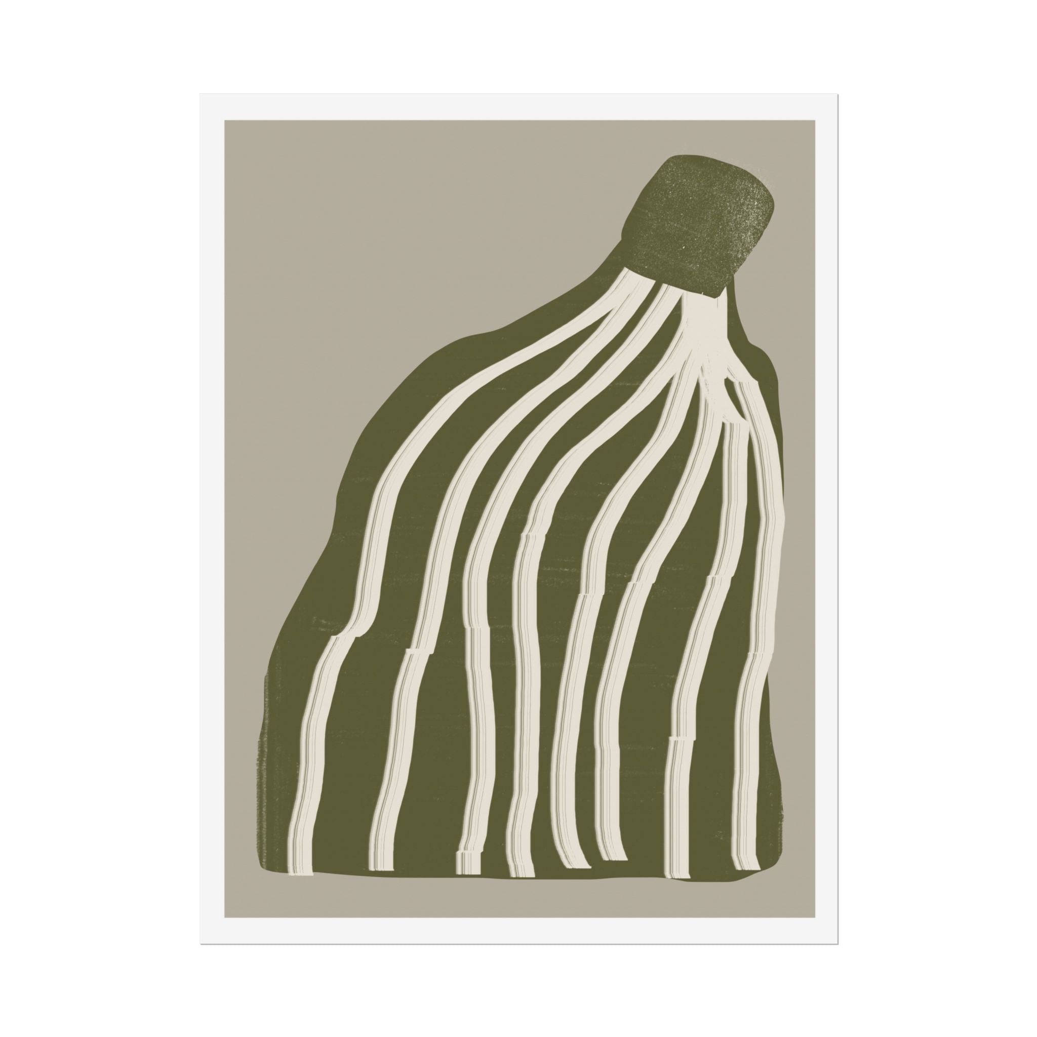 Olive Cascade Curves - Poster