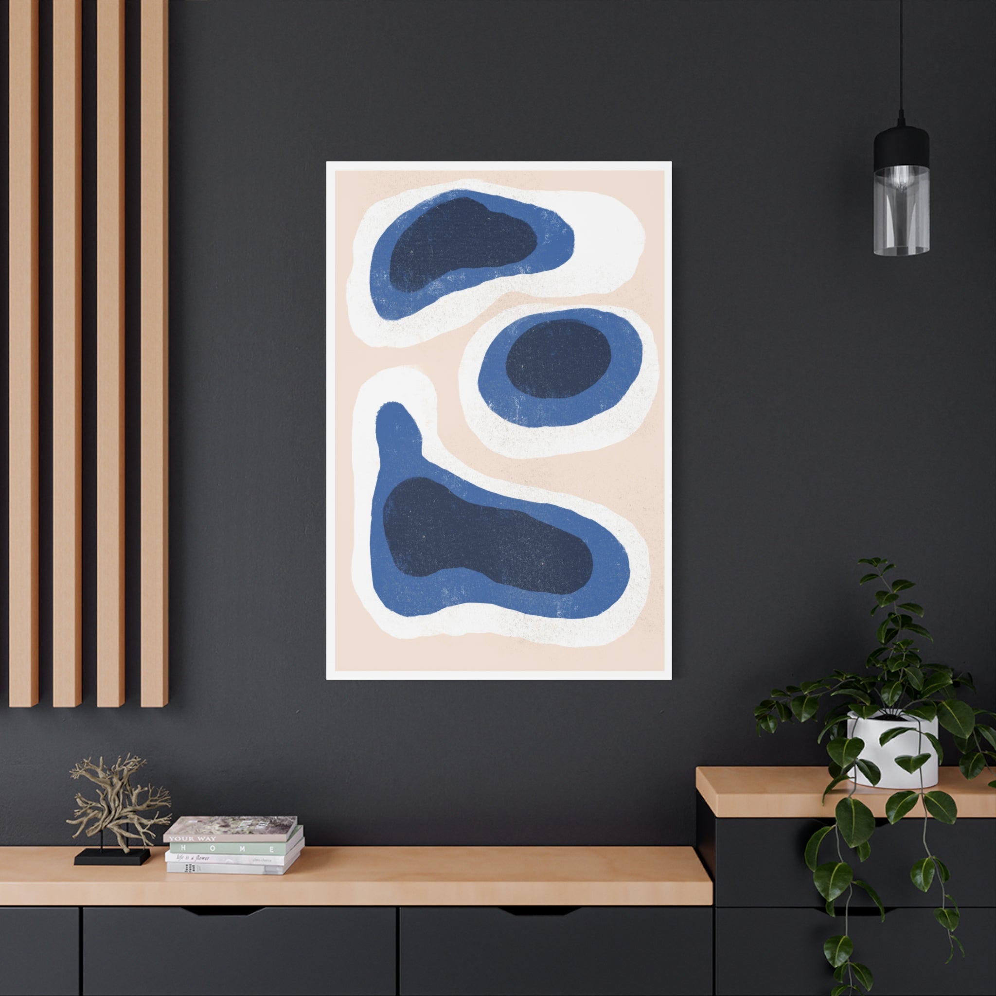 Indigo Tide Contours - Canvas