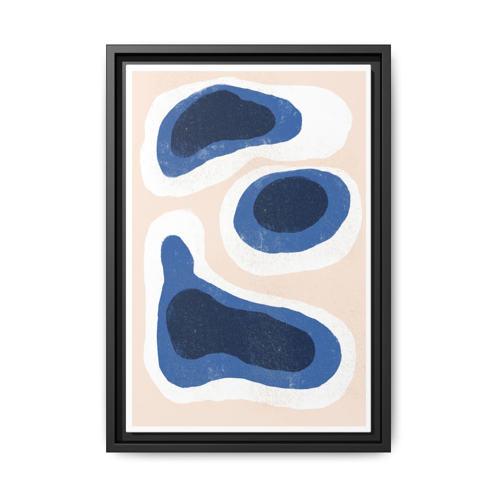Indigo Tide Contours - Framed