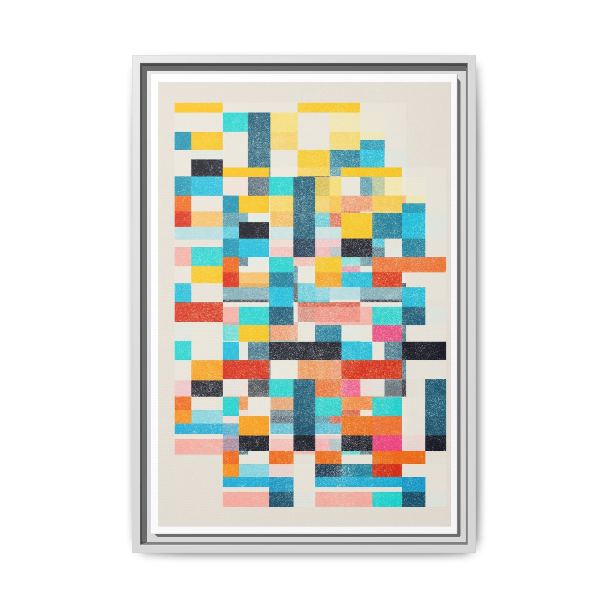 Chromatic Grid Reverie - Framed