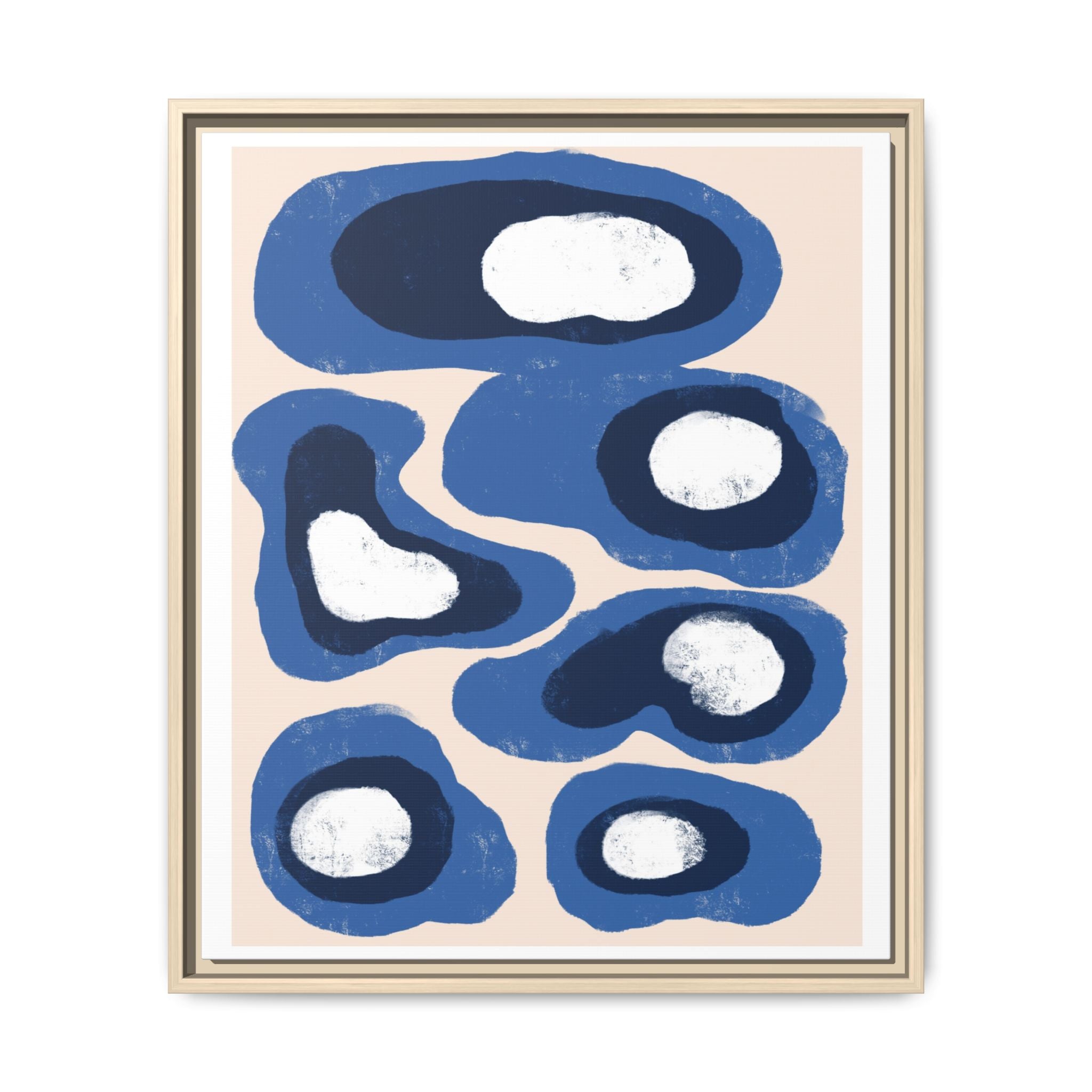 Indigo Orbit Mosaic - Framed