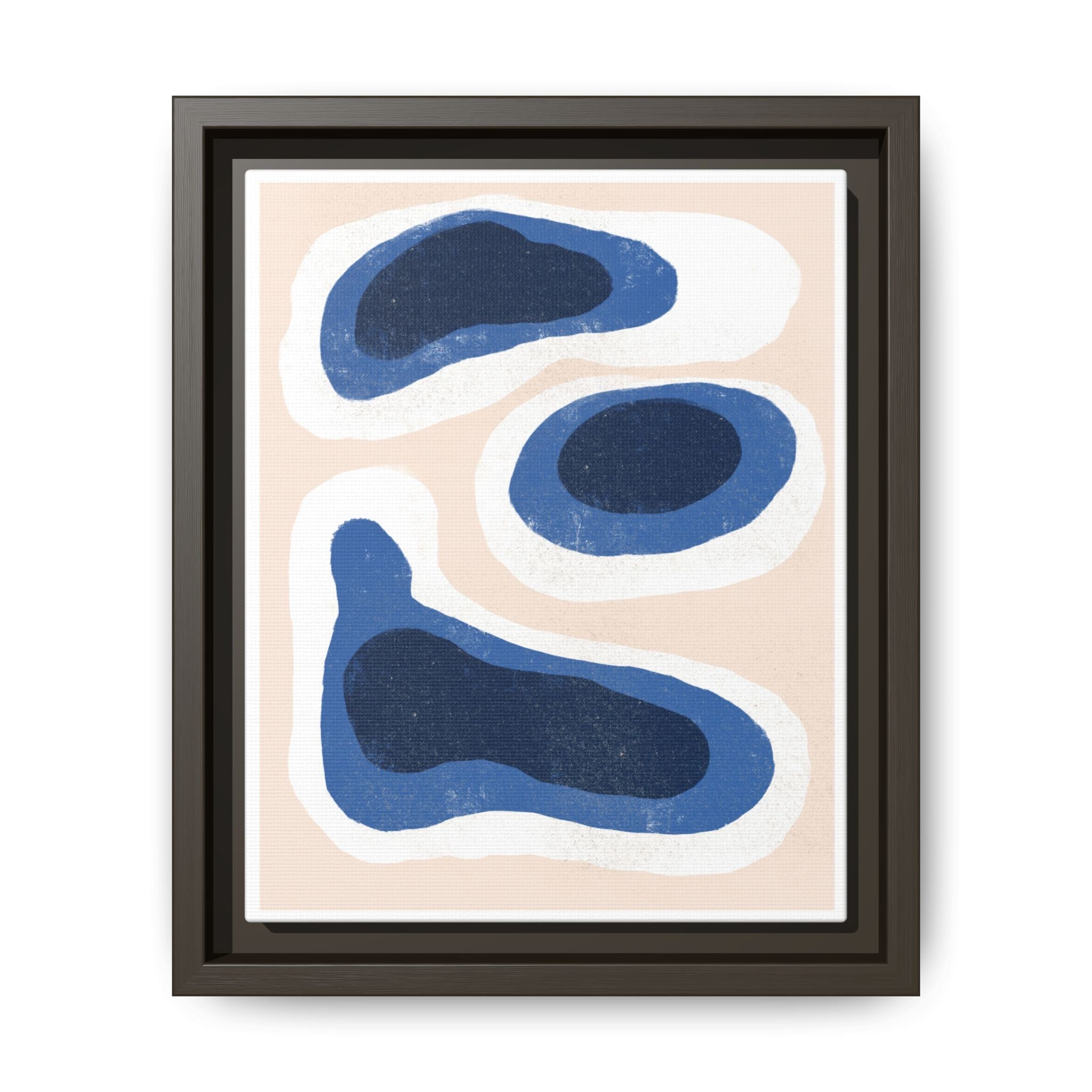 Indigo Tide Contours - Framed