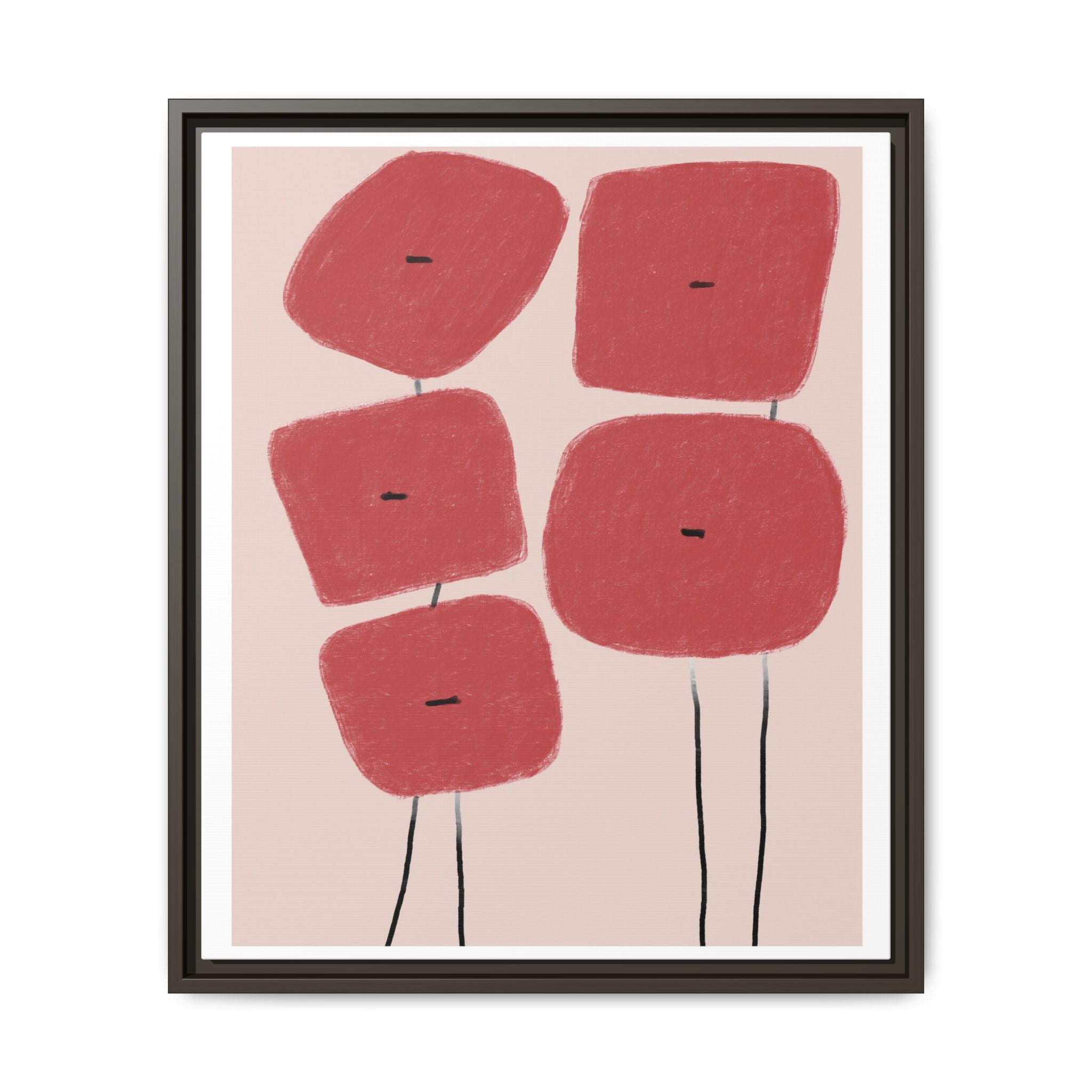 Crimson Quiet Balance - Framed
