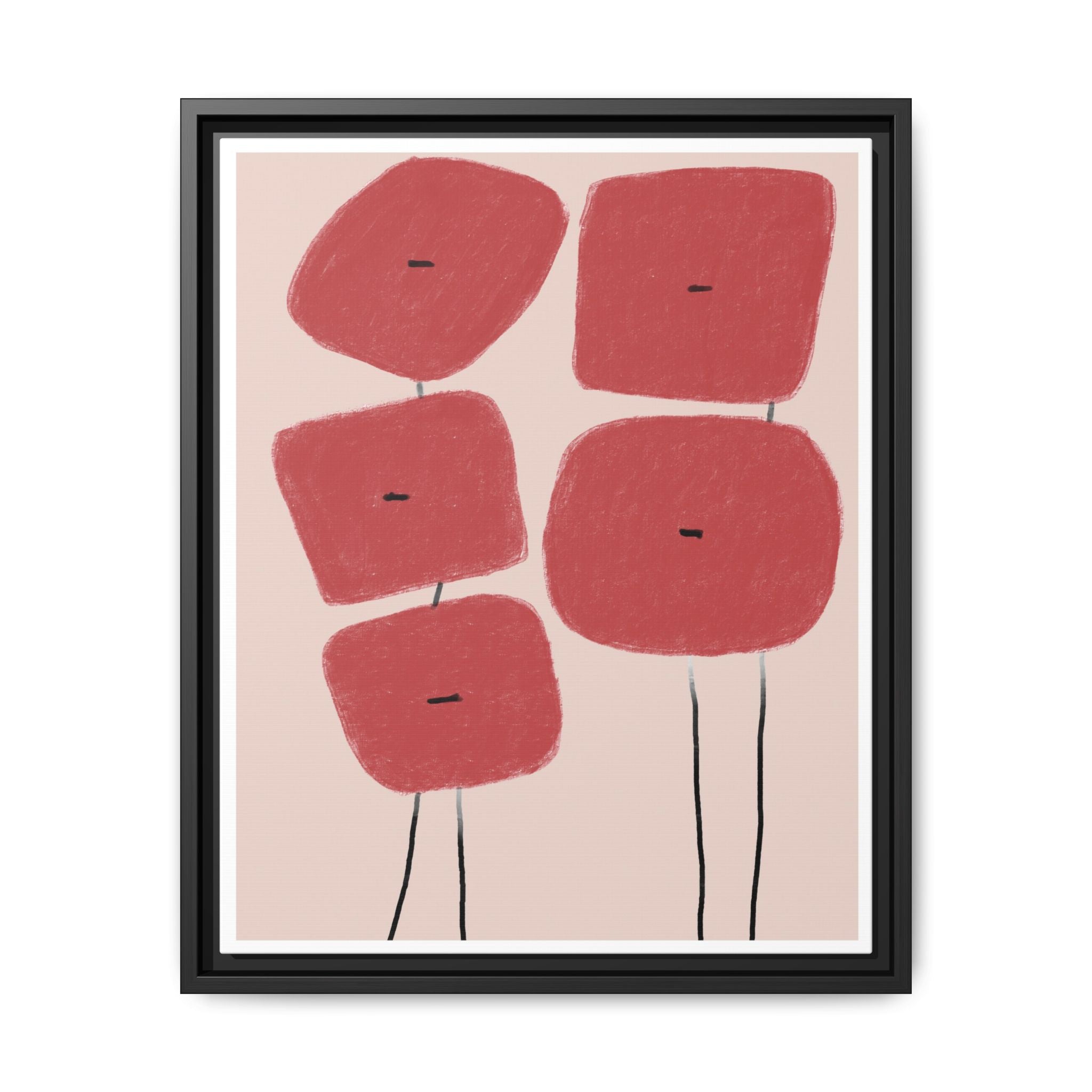 Crimson Quiet Balance - Framed