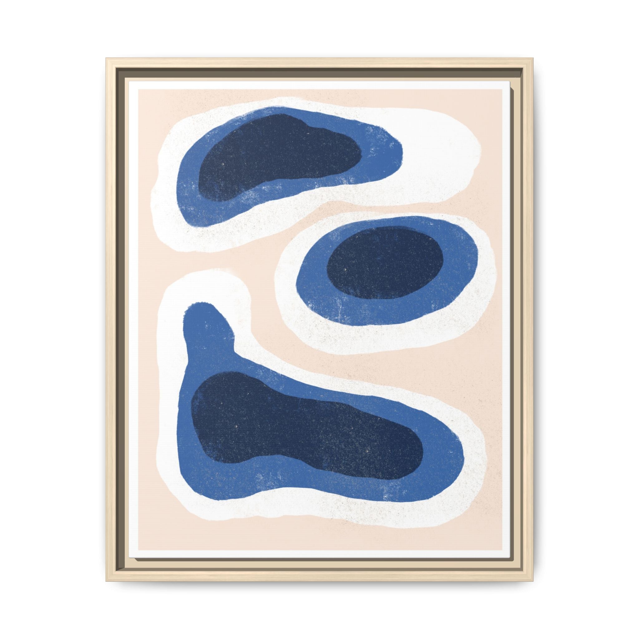 Indigo Tide Contours - Framed