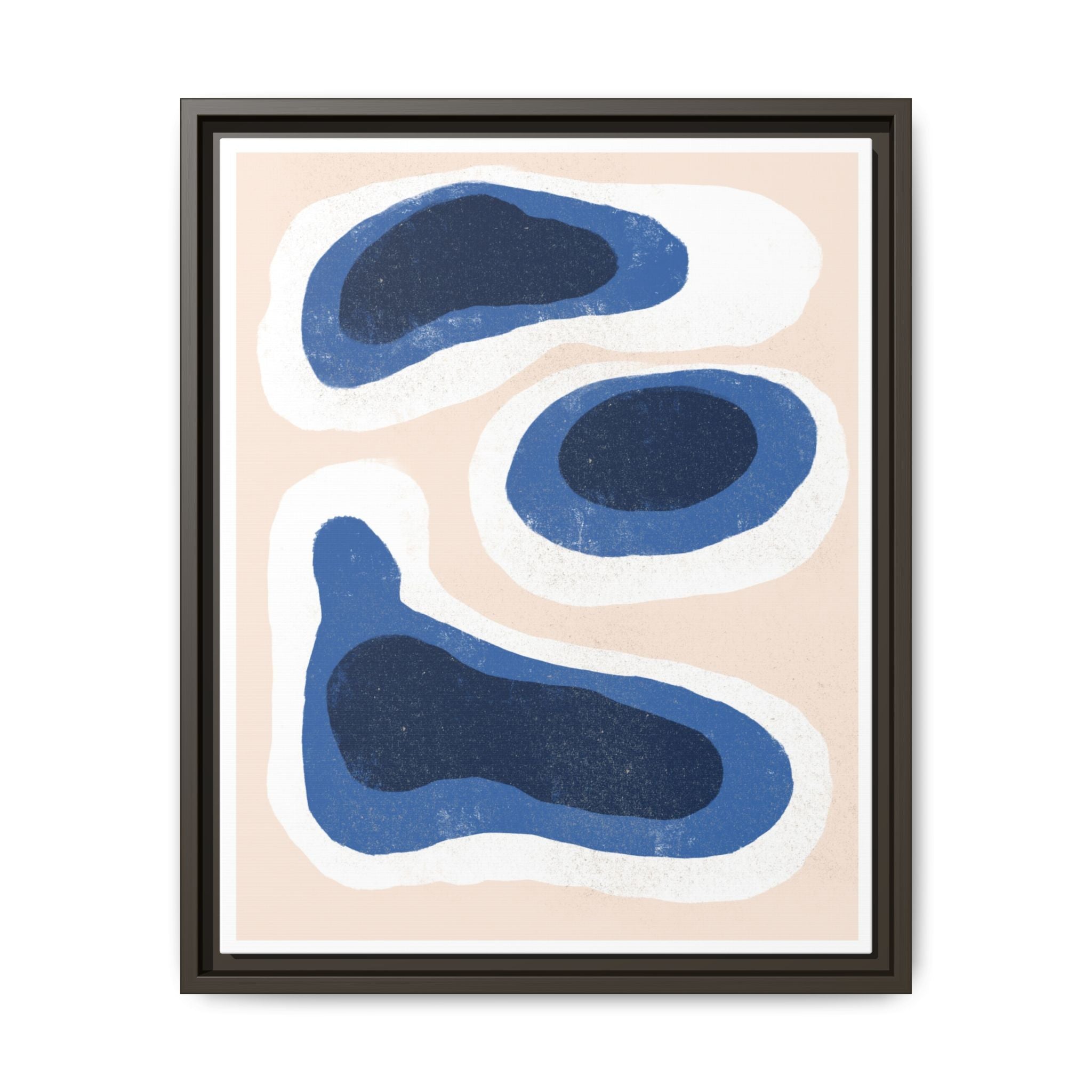 Indigo Tide Contours - Framed
