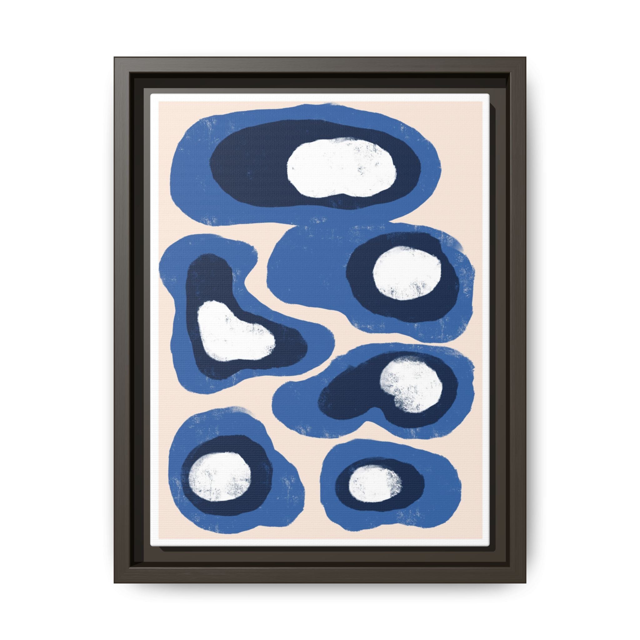 Indigo Orbit Mosaic - Framed