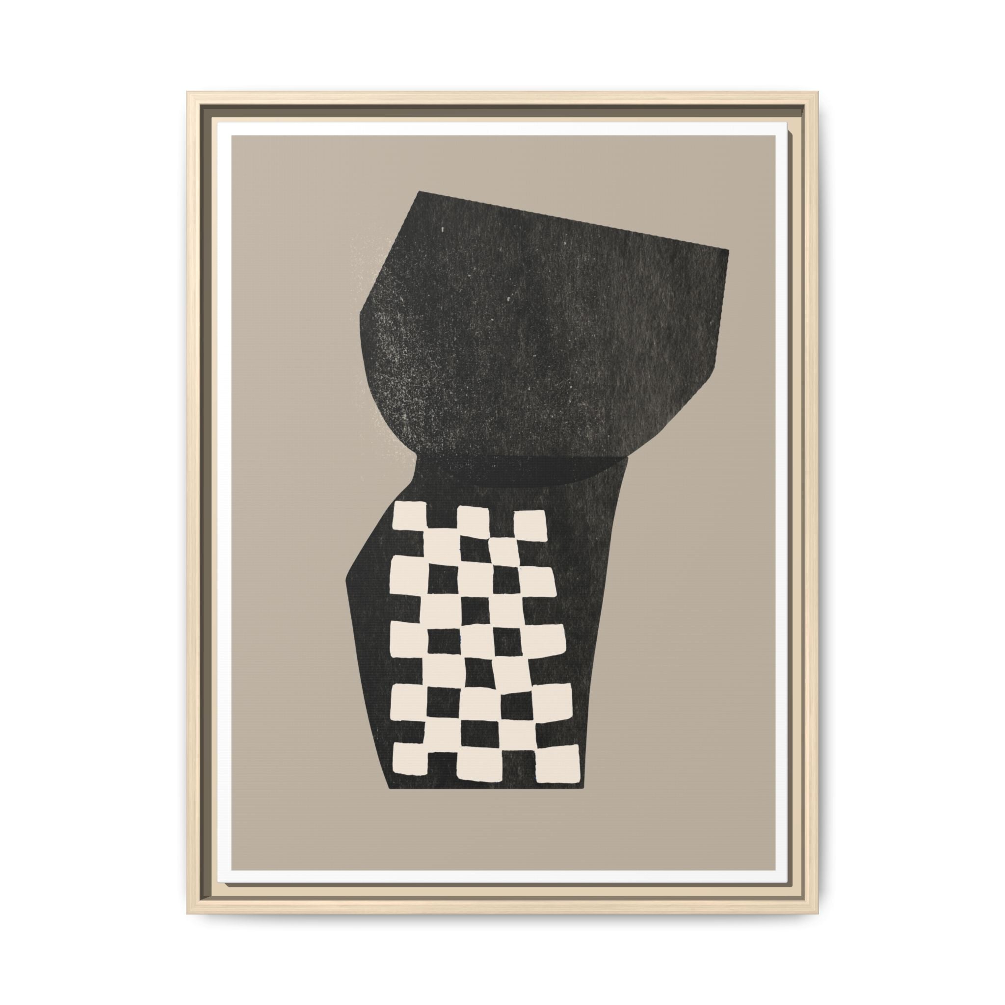 Noir Mosaic Form Balance - Framed