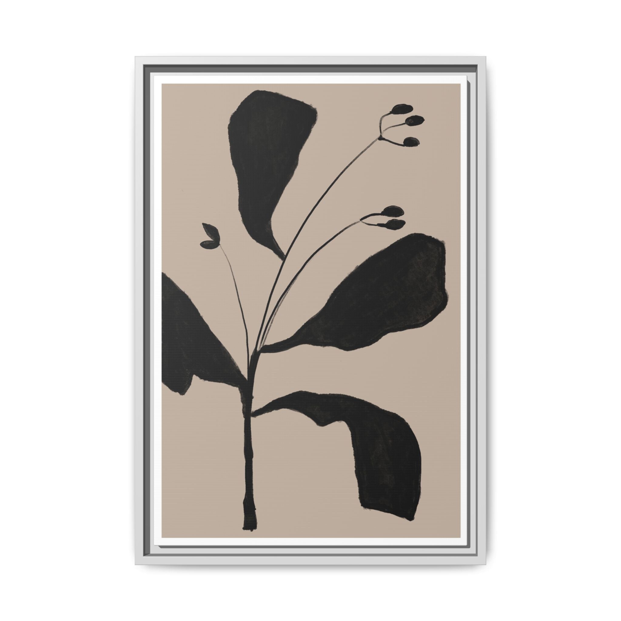 Noir Botanical Silence - Framed