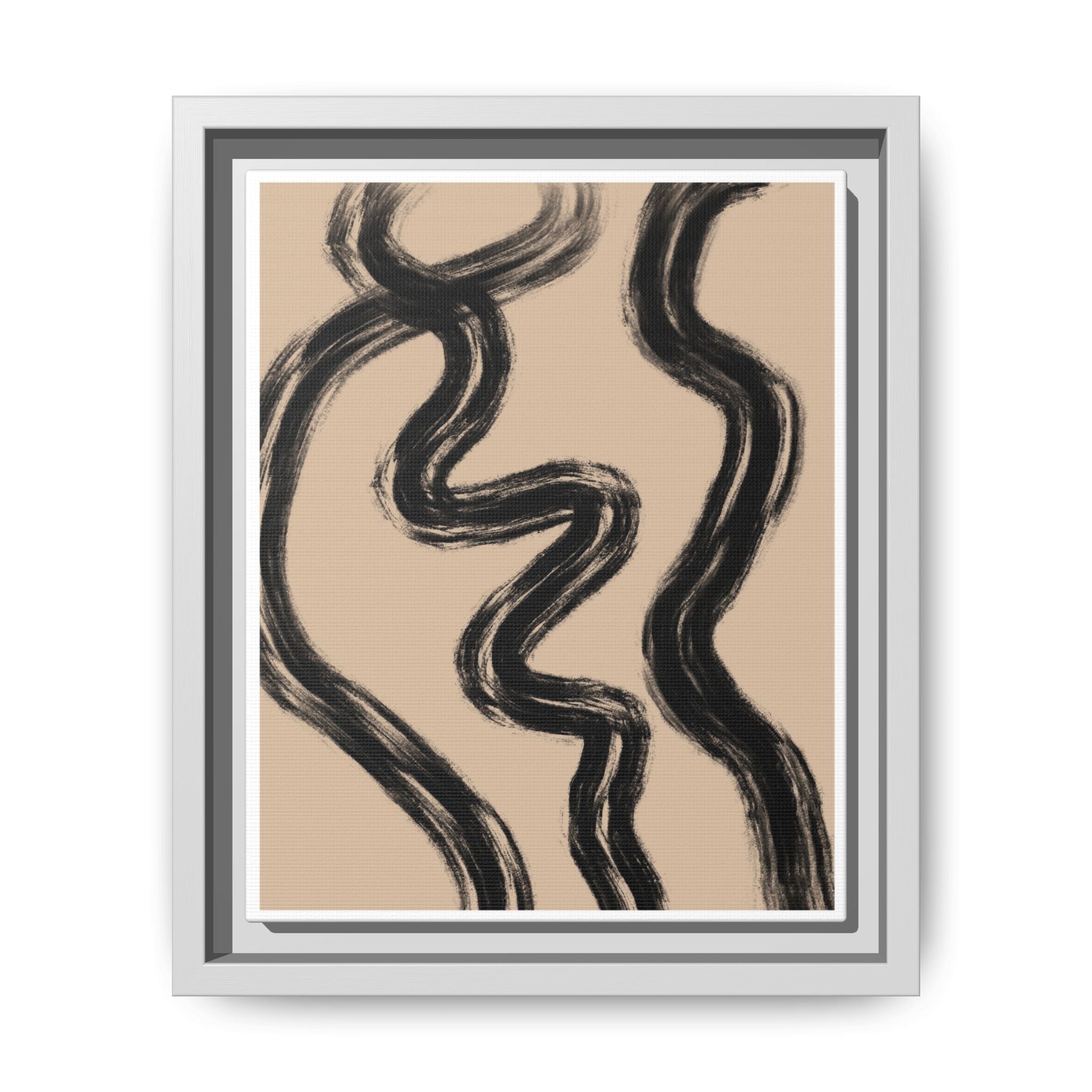 Midnight Current Lines - Framed